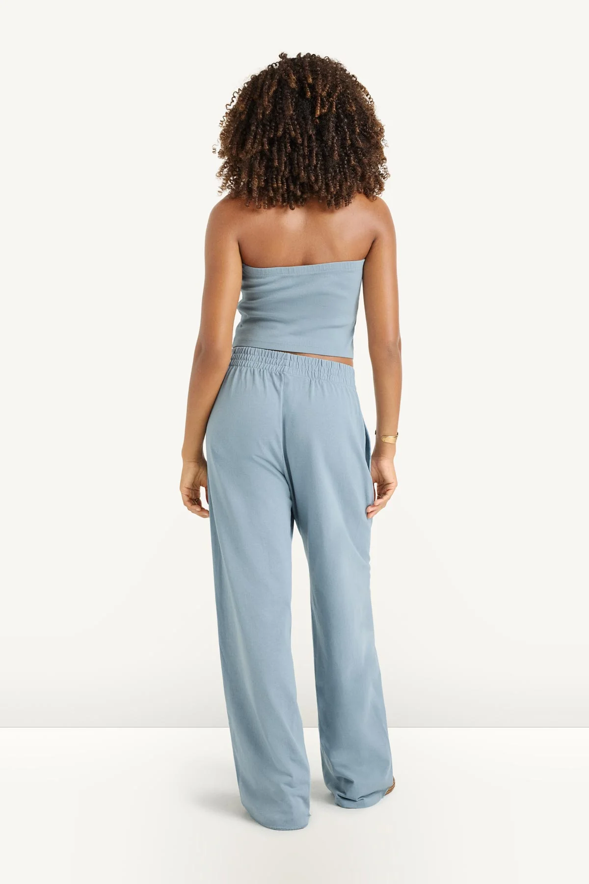 Daybreak Bandeau Top - Dusk Blue Cotton Rib - Image 3