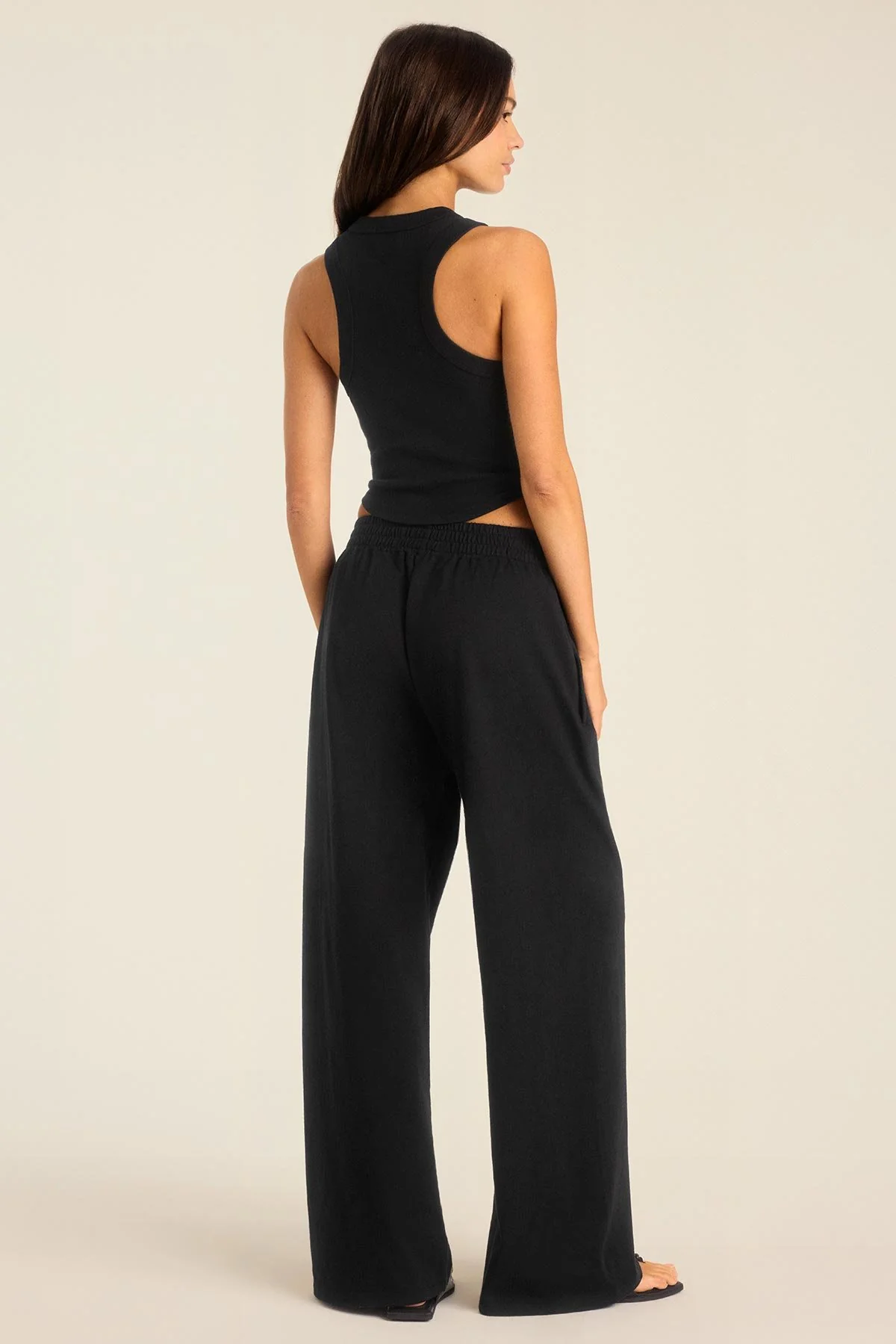 Daybreak Essential Crop Tank - Black Cotton Rib - Image 3