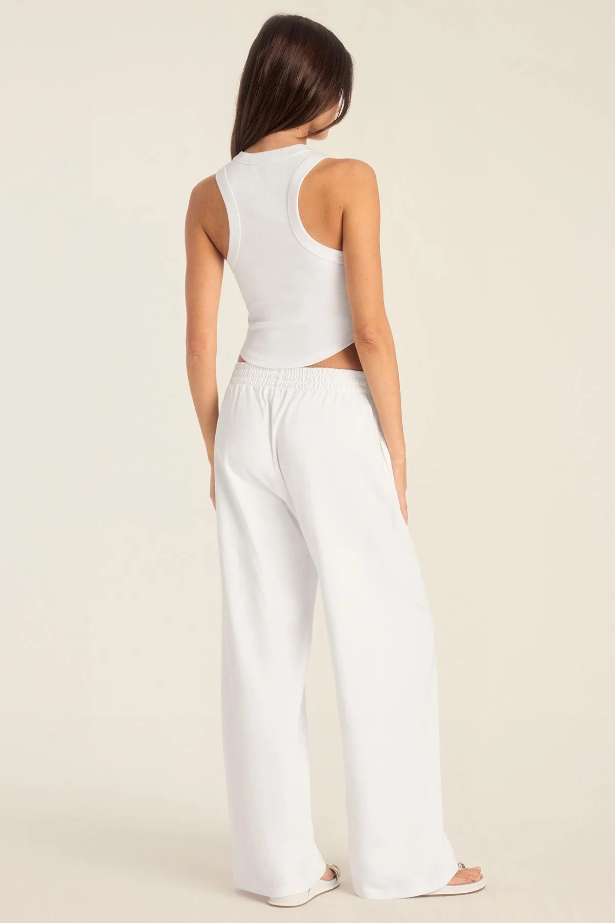 Daybreak Essential Crop Tank - White Cotton Rib - Image 3