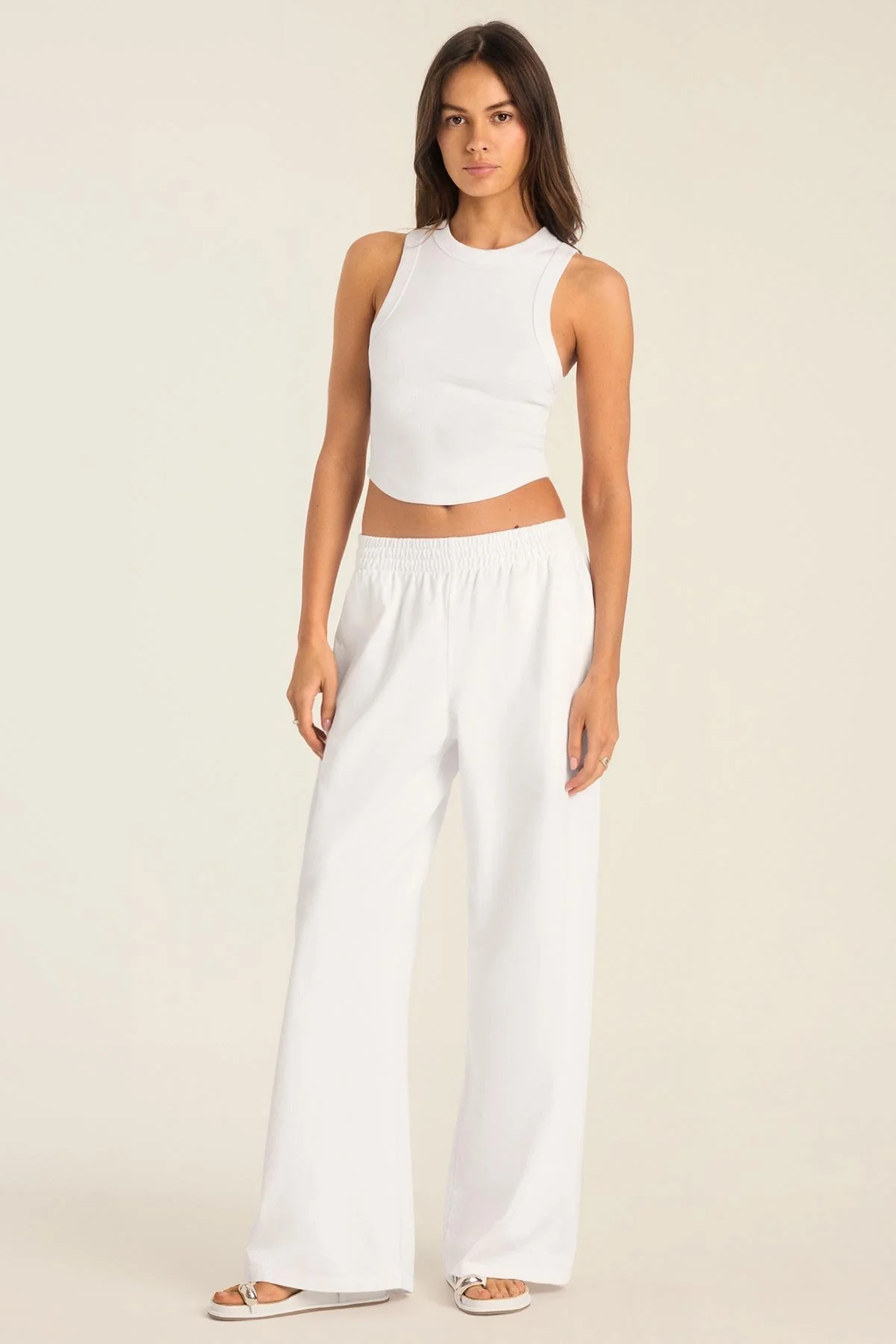 Daybreak Essential Crop Tank - White Cotton Rib - Image 4