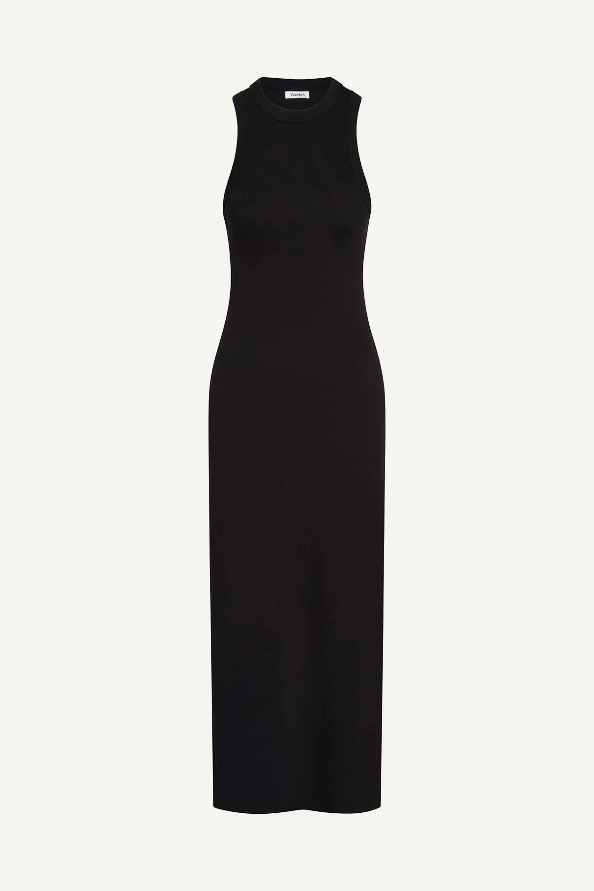 Daybreak Essential Midi Dress - Black Cotton Rib - Image 6