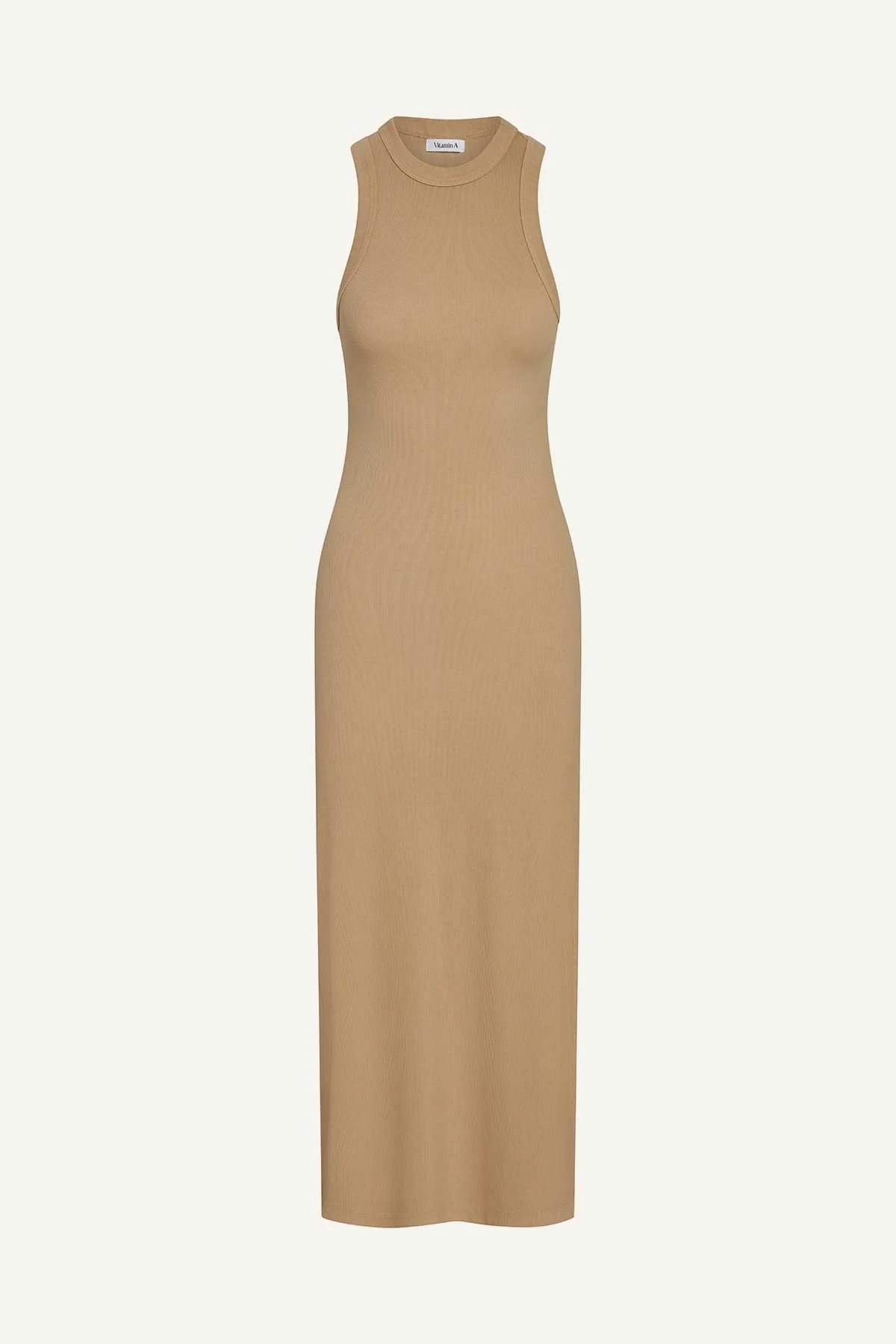 Daybreak Essential Midi Dress - Latte Cotton Rib - Image 5