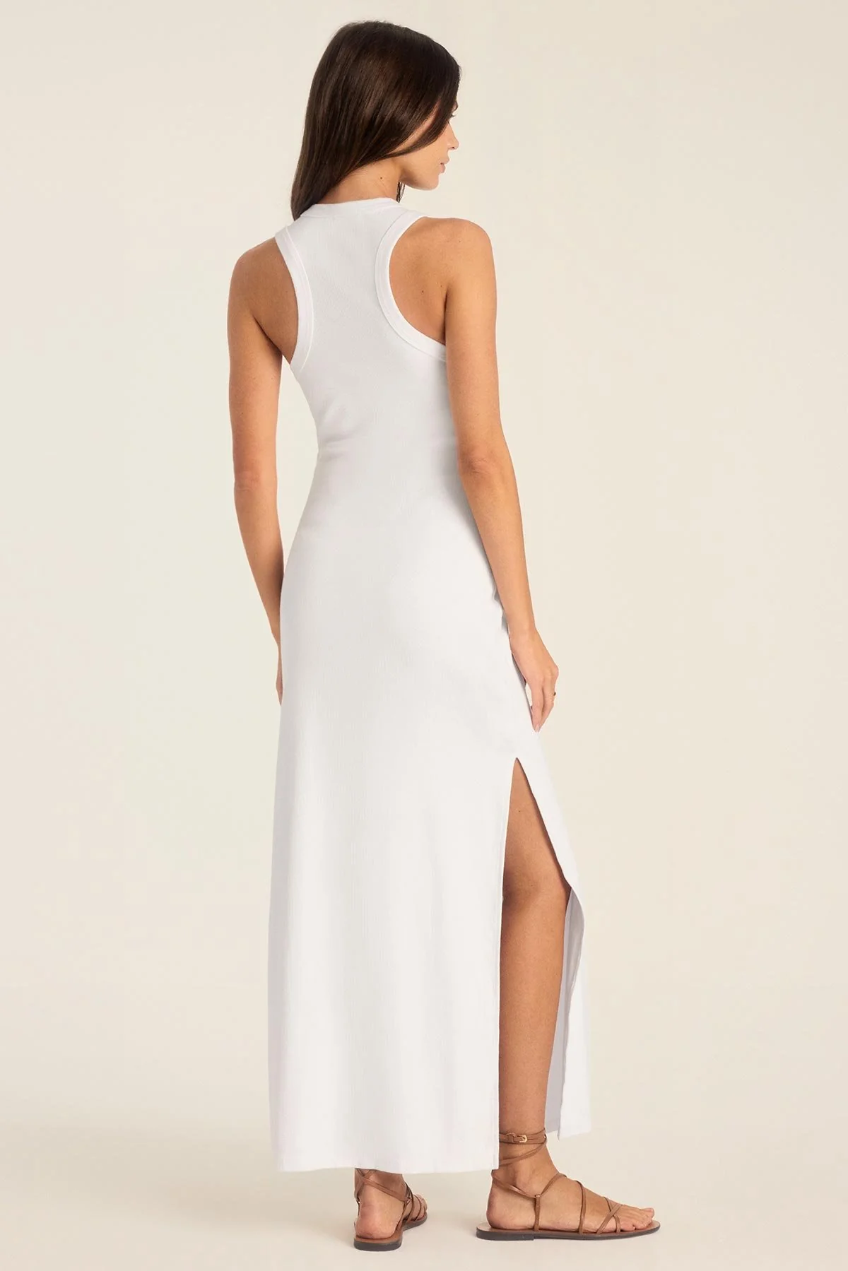 Daybreak Essential Midi Dress - White Cotton Rib - Image 4