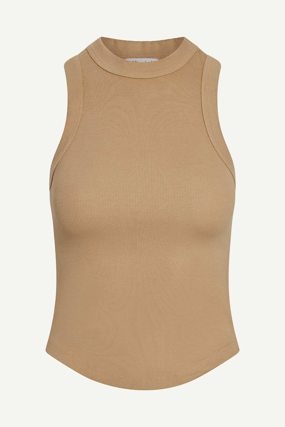 Daybreak Essential Tank - Latte Cotton Rib - Image 5