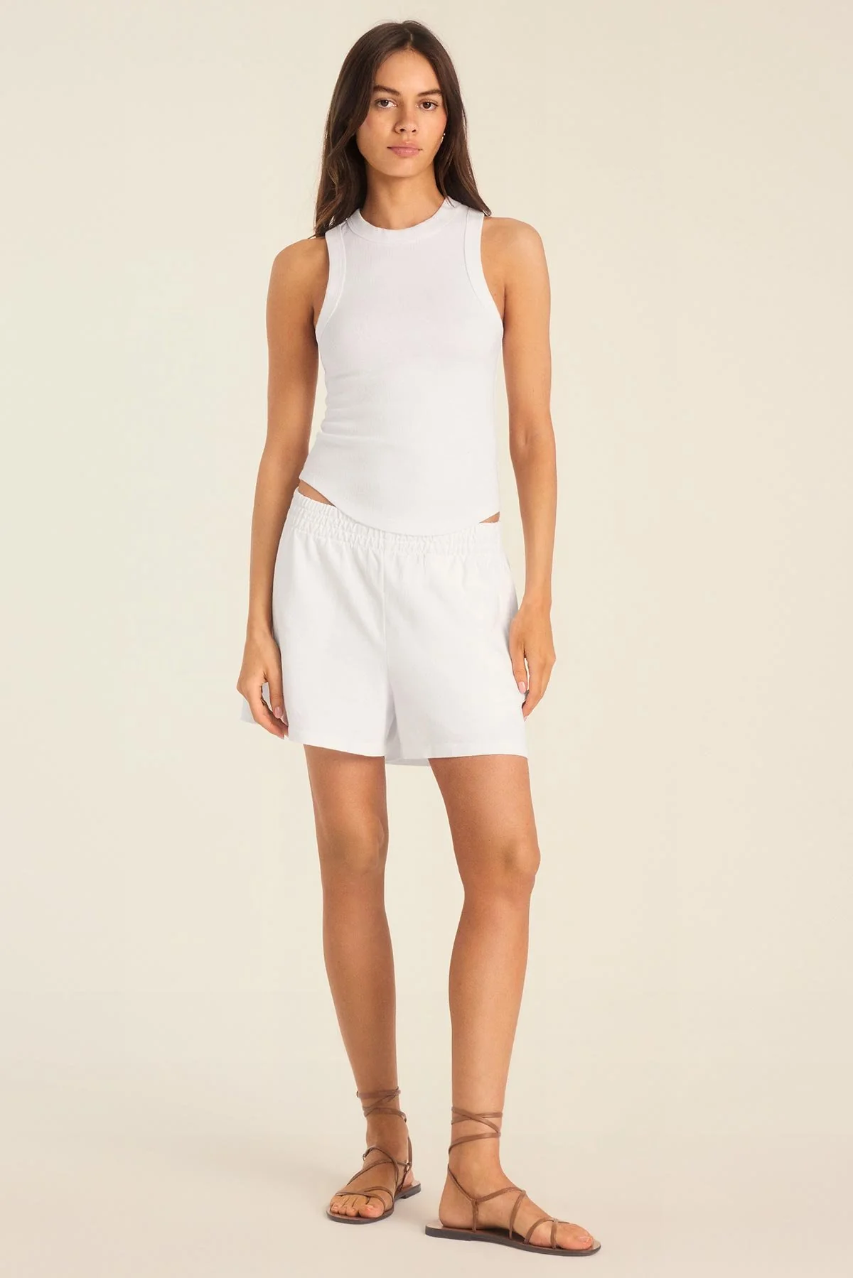Daybreak Essential Tank - White Cotton Rib - Image 5