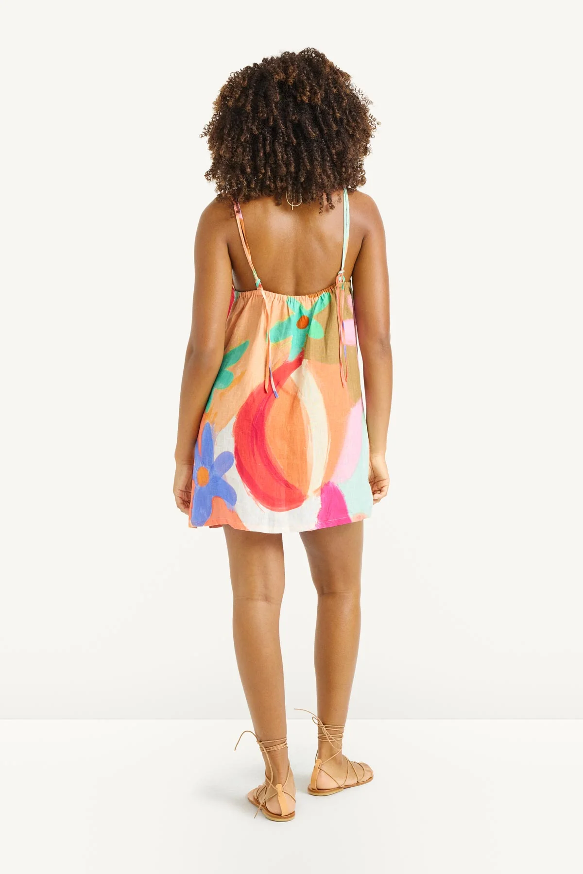 Delia Dress - In Bloom Colorblock EcoLinen - Image 3