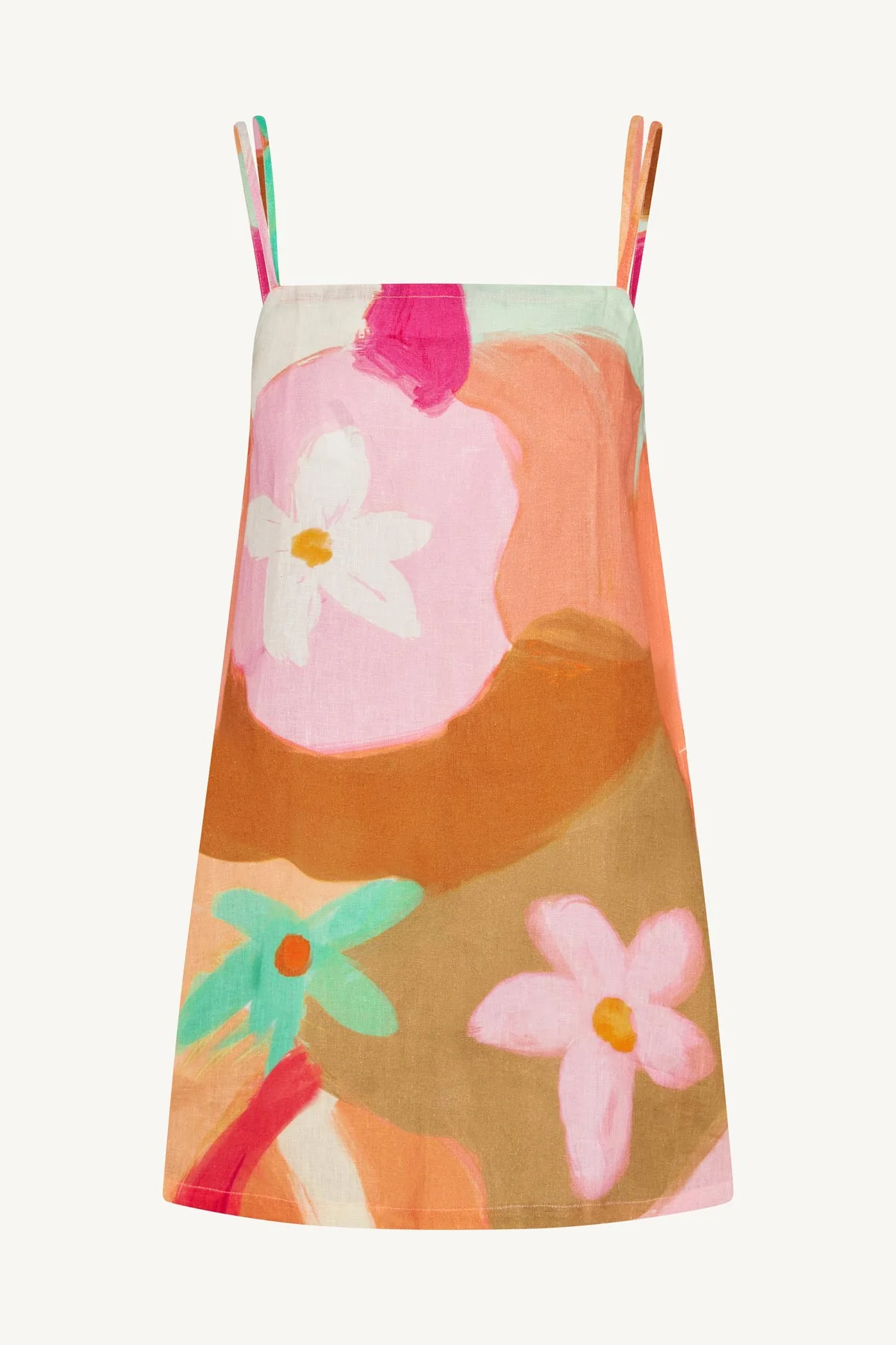 Delia Dress - In Bloom Colorblock EcoLinen - Image 4