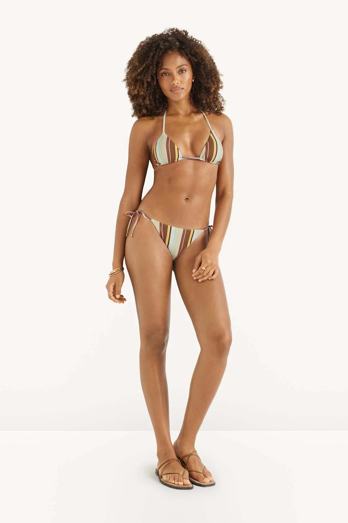 Elle Tie Side Bottom - Sand Dunes Stripe Crepe