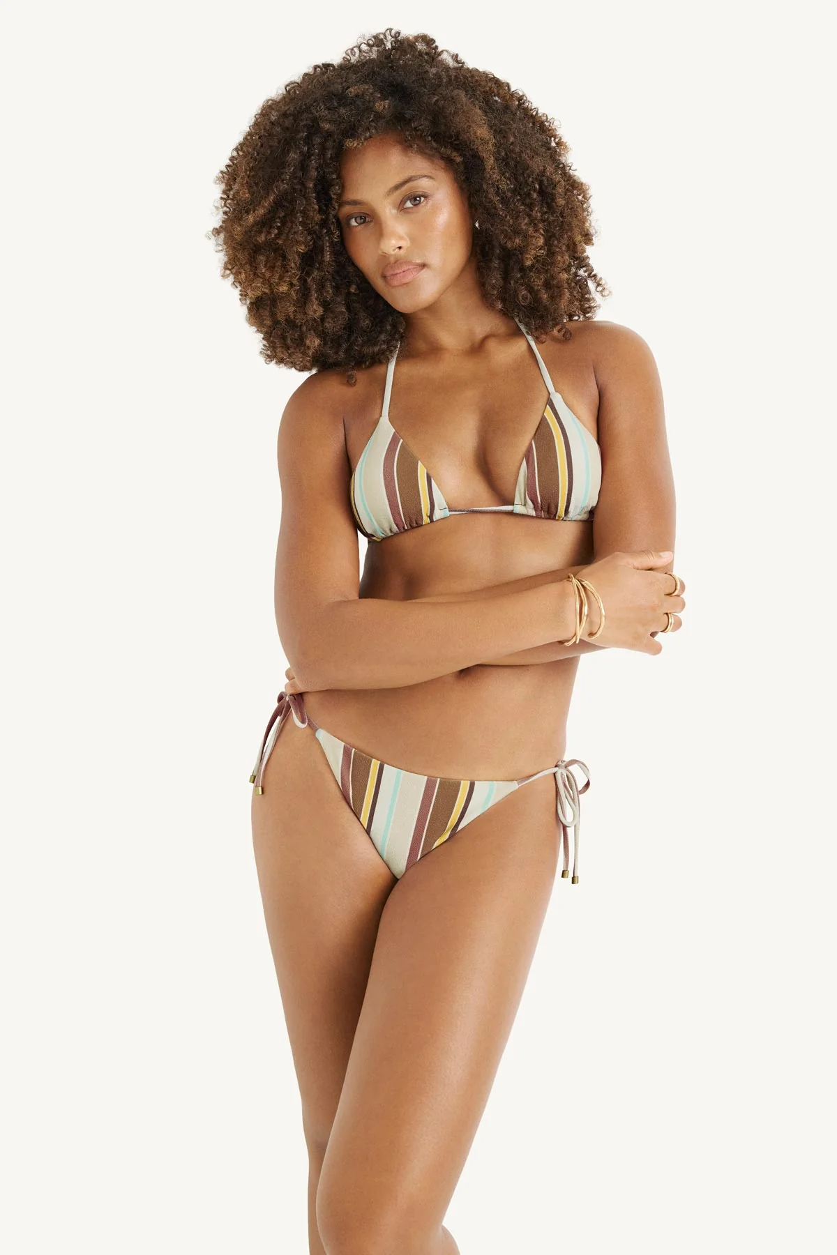 Elle Tie Side Bottom - Sand Dunes Stripe Crepe - Image 2