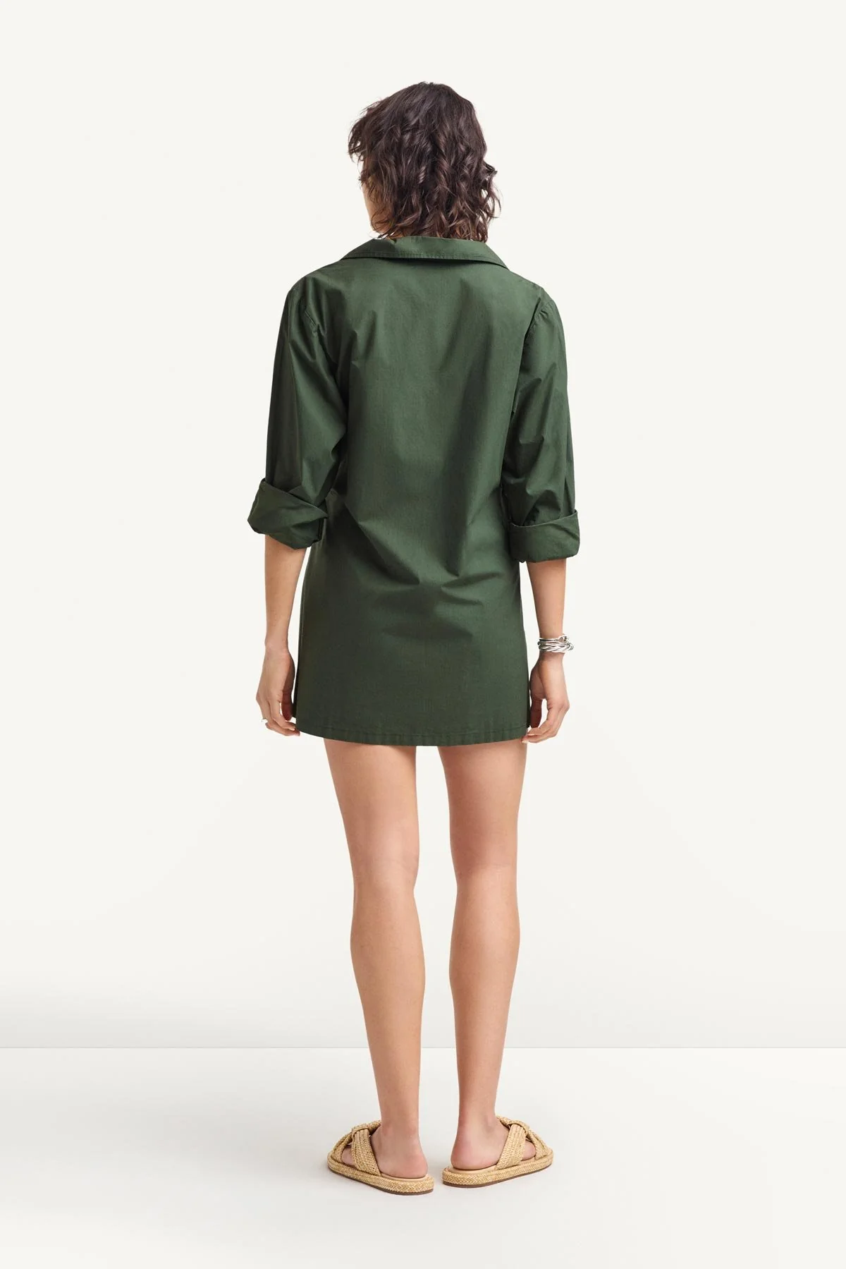 Elodie Wrap Dress - Forest Cotton Poplin - Image 6