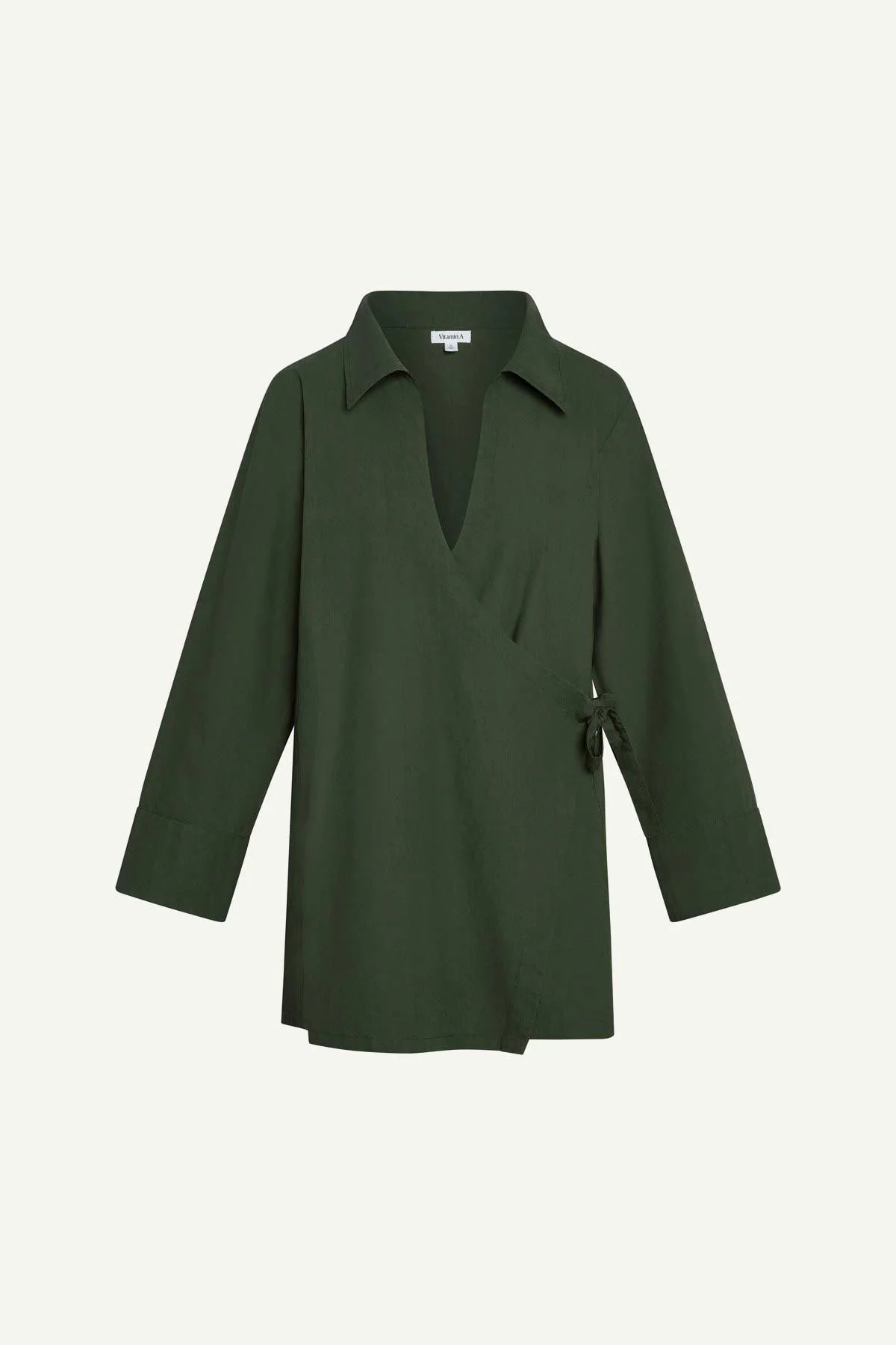 Elodie Wrap Dress - Forest Cotton Poplin - Image 7