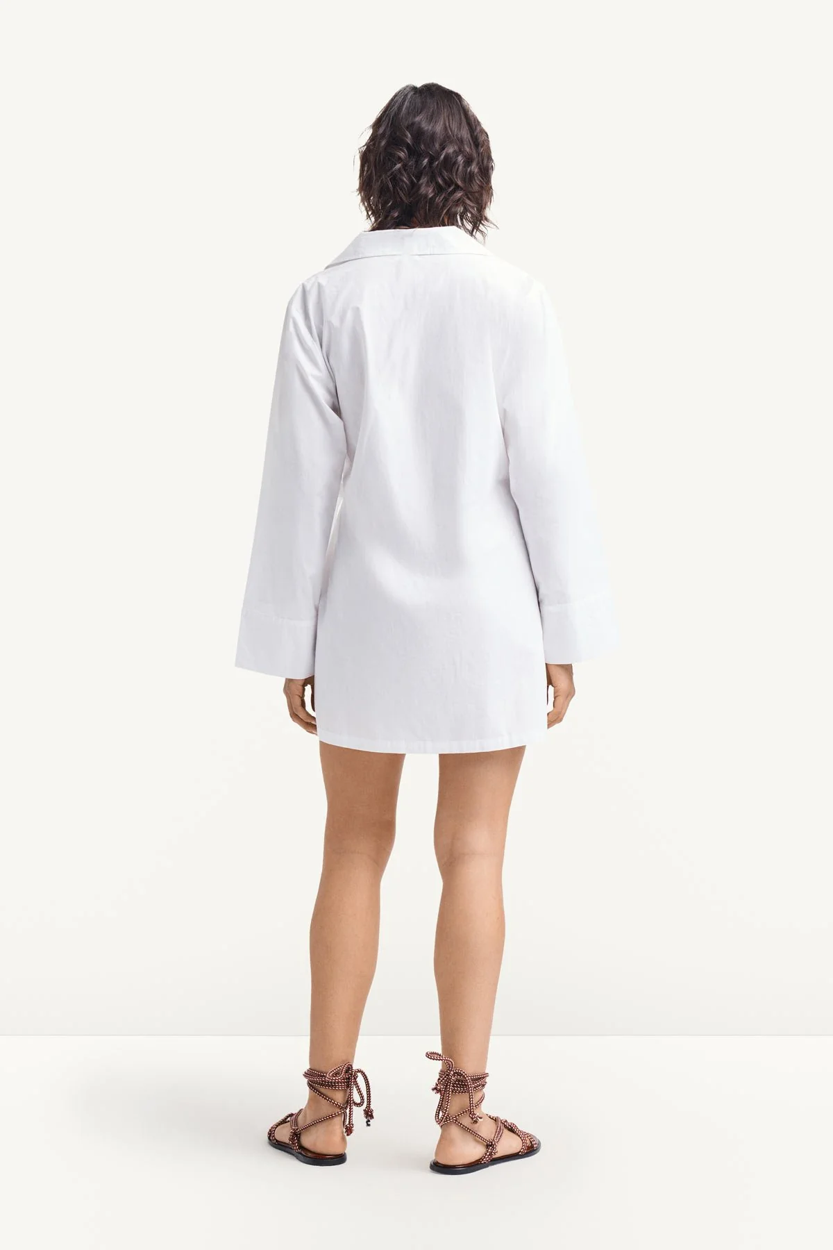 Elodie Wrap Dress - White Cotton Poplin - Image 5