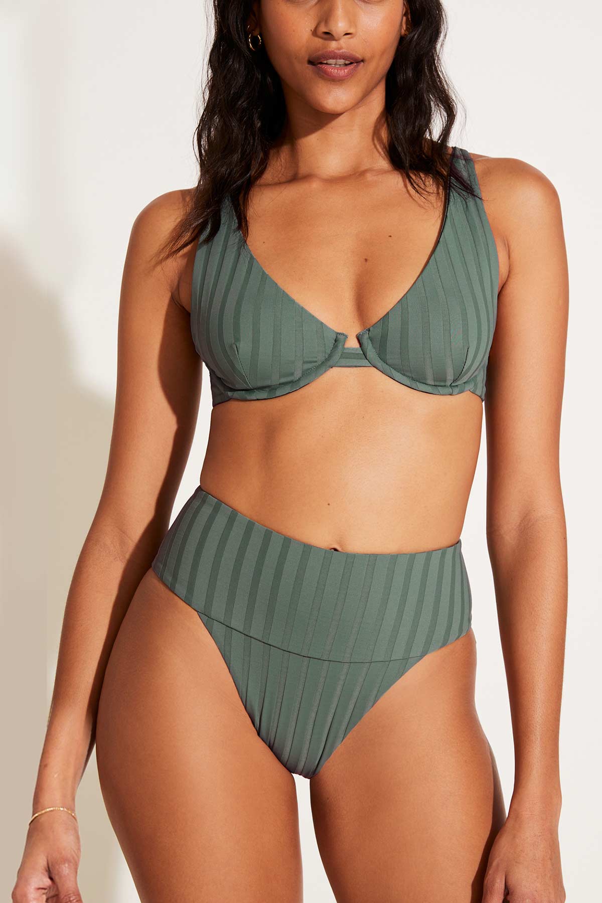 Emmi High Waist Bottom - Aloe Green SuperRib - Image 4