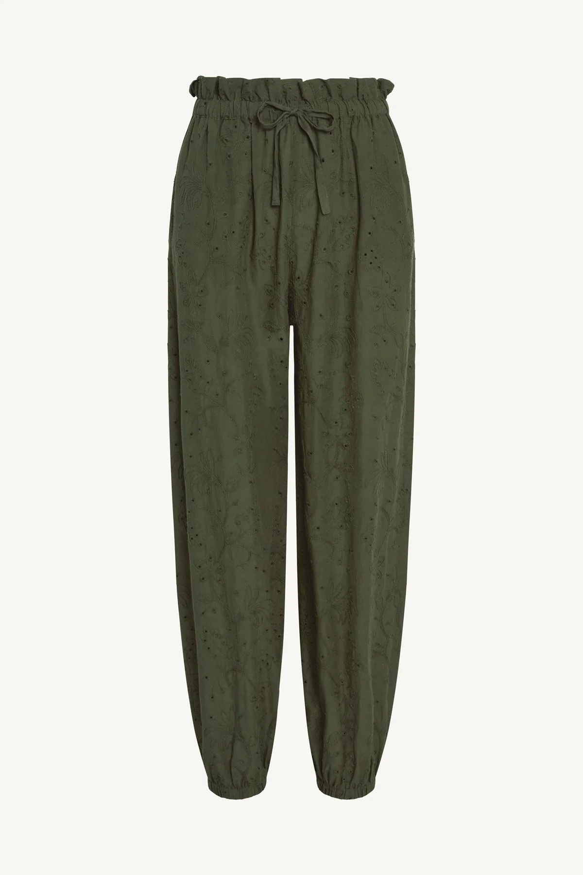 Faye Pant - Olive Tropical Eyelet - Image 7