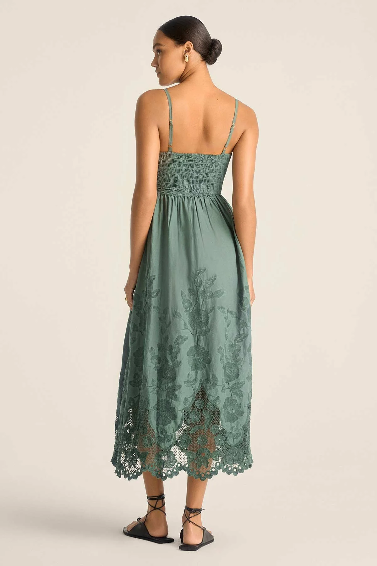 Flora Dress - Sea Green Beachside Broderie - Image 3