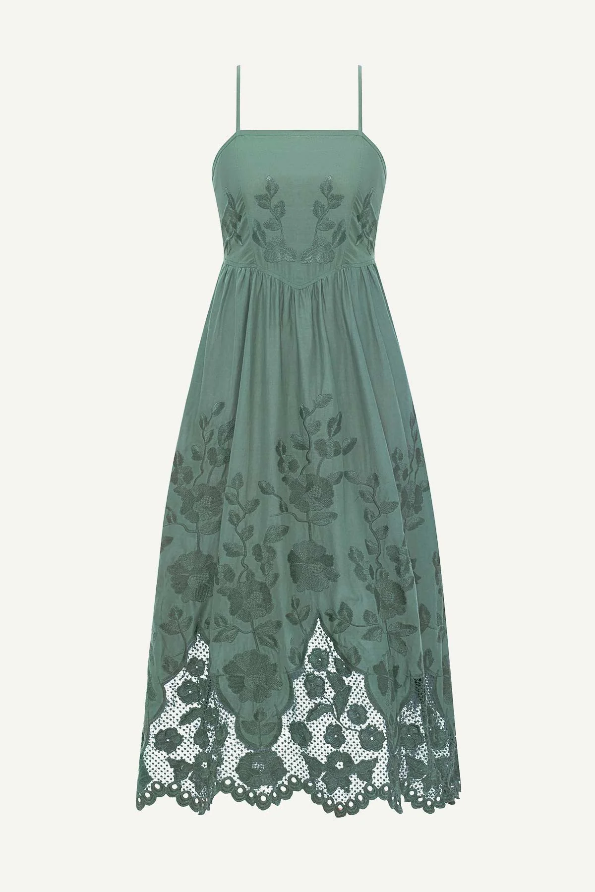 Flora Dress - Sea Green Beachside Broderie - Image 5