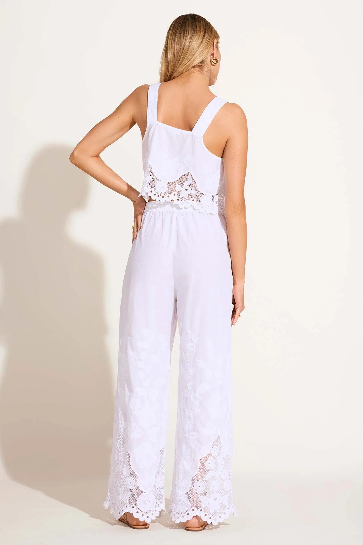 Flora Tank - White Beachside Broderie - Image 5
