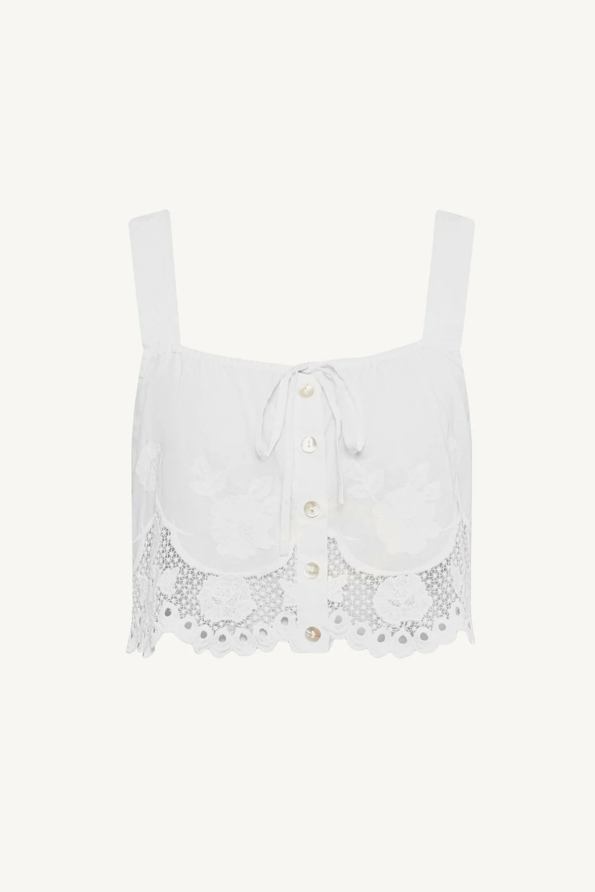 Flora Tank - White Beachside Broderie - Image 6