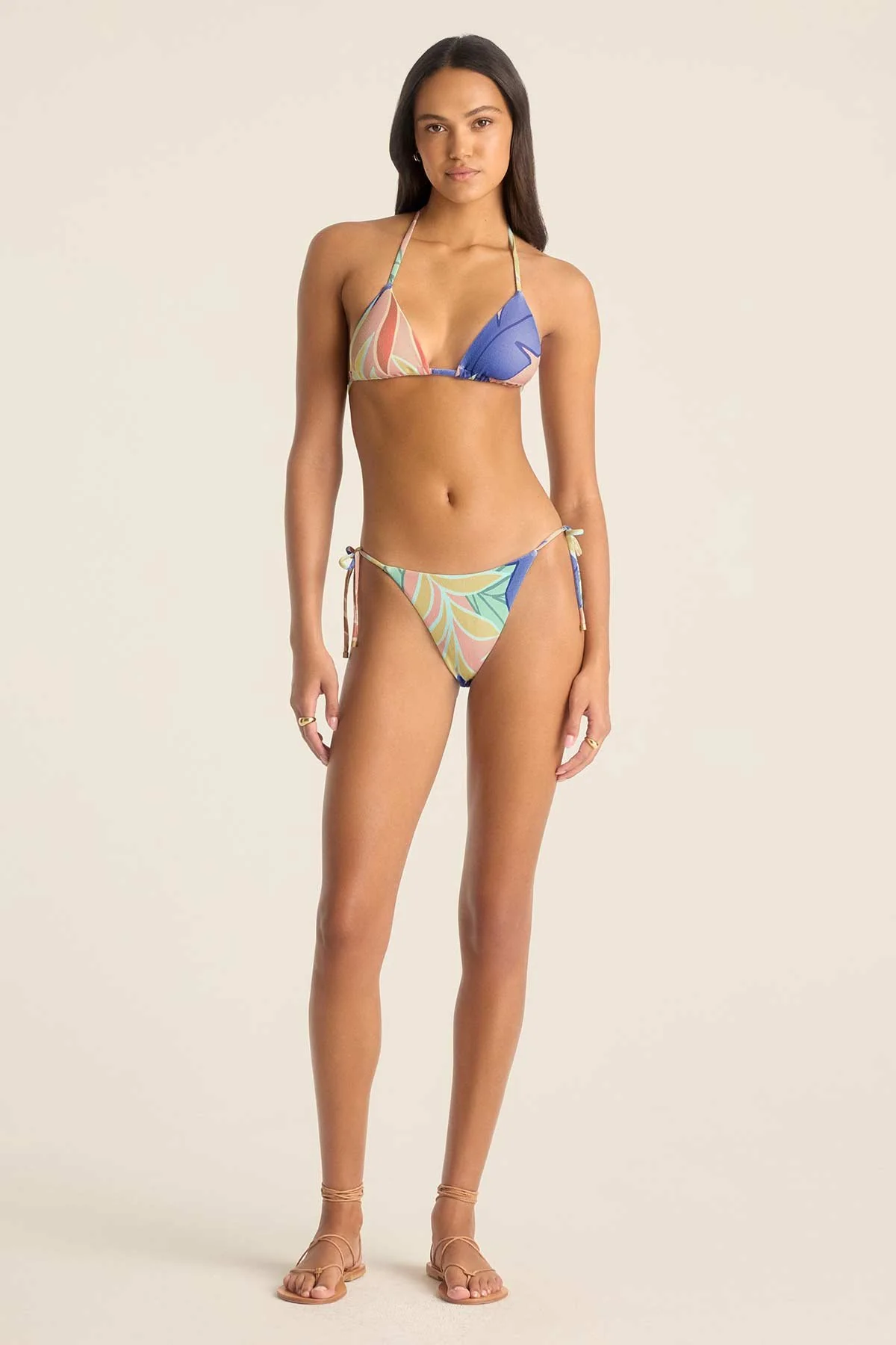 Gia Triangle Top - Retro Jungle Crepe Texture - Image 3