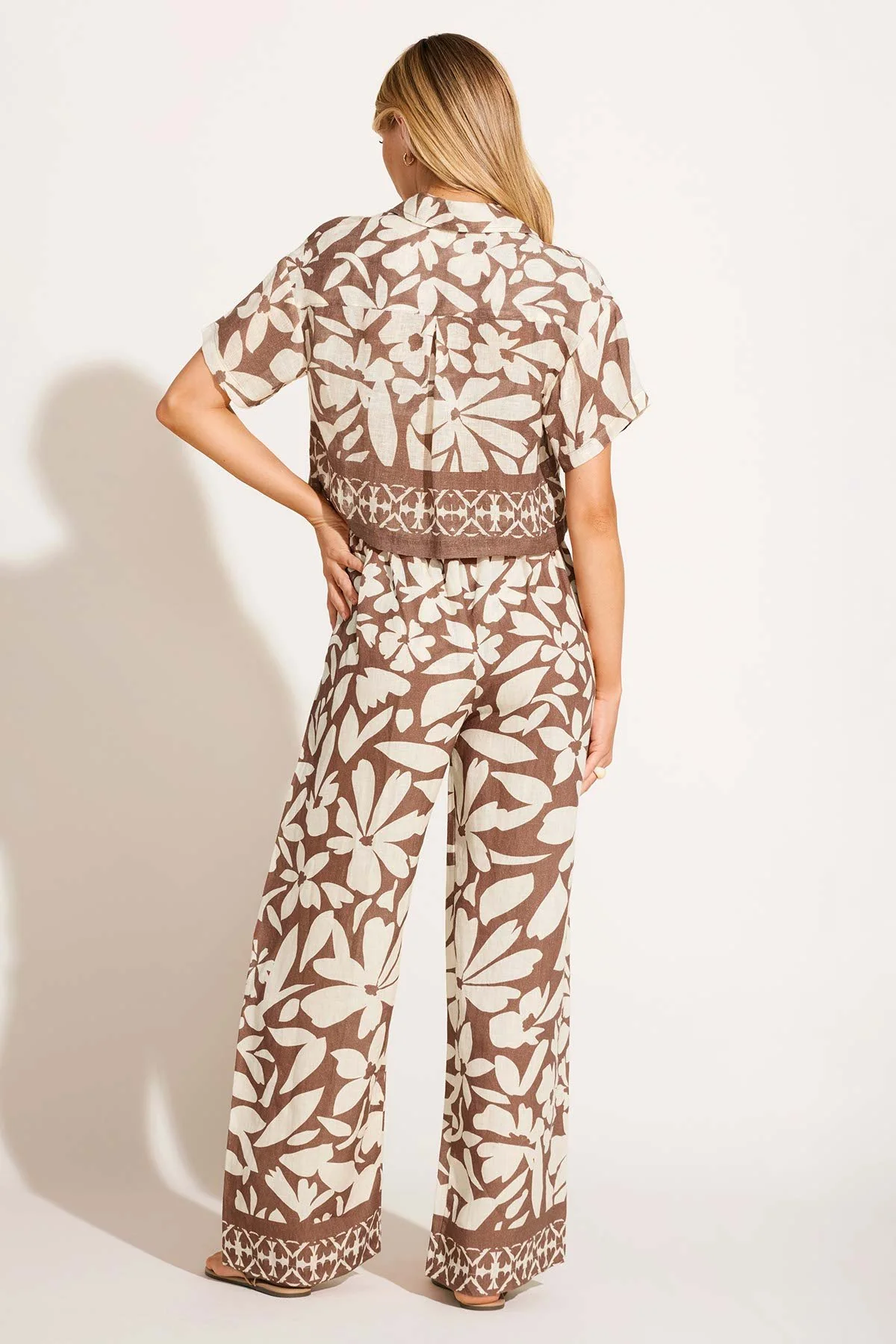 Hana Cropped Shirt - Desert Flower EcoLinen - Image 4