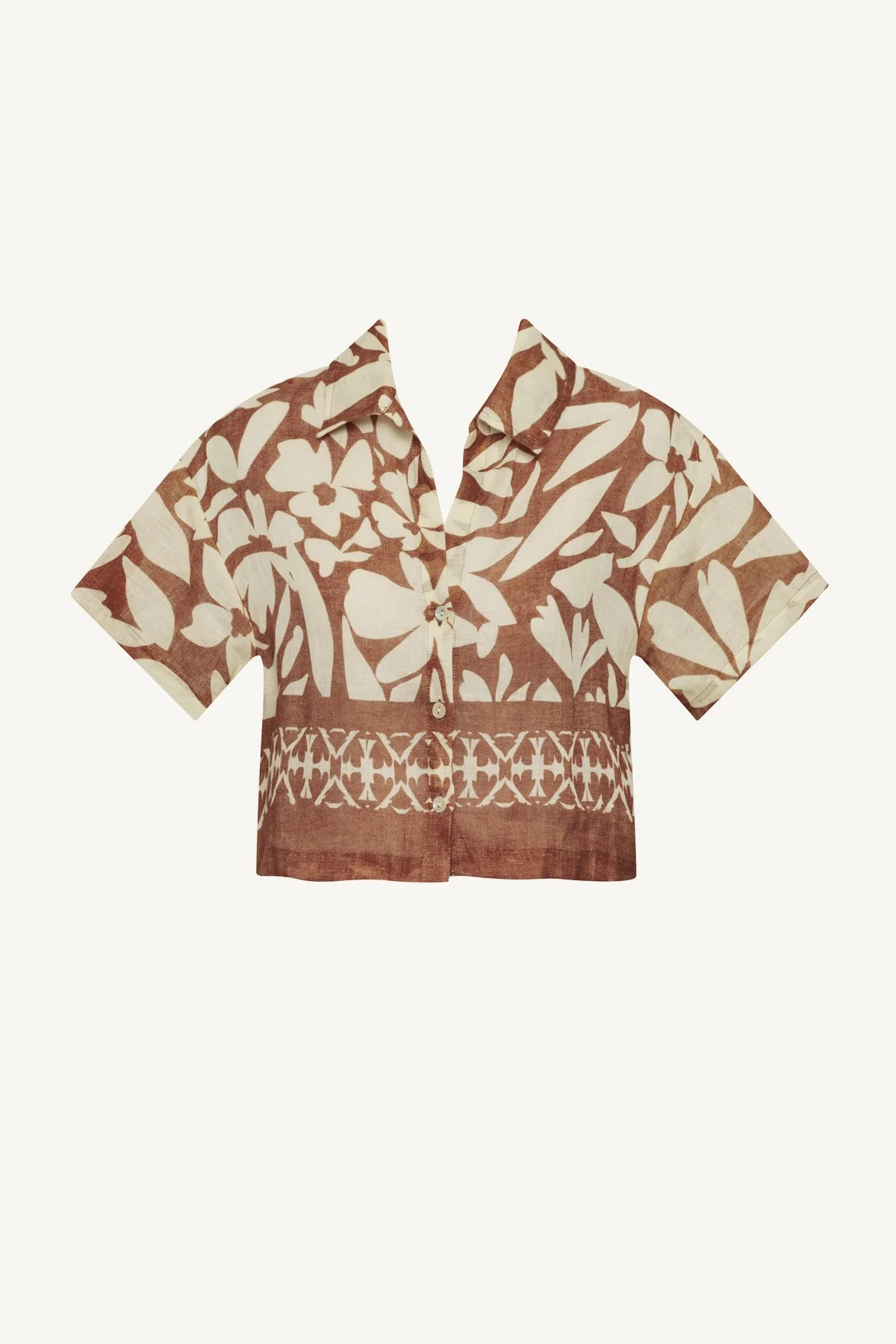 Hana Cropped Shirt - Desert Flower EcoLinen - Image 5