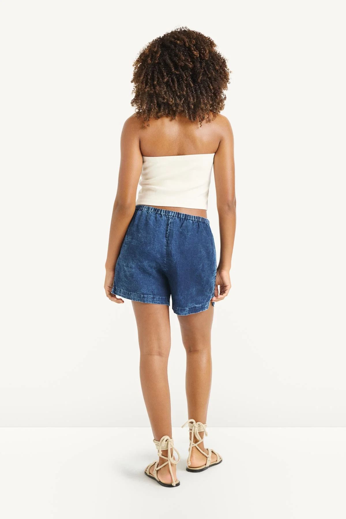 Hana Short - Daydream Denim Cotton Linen - Image 3