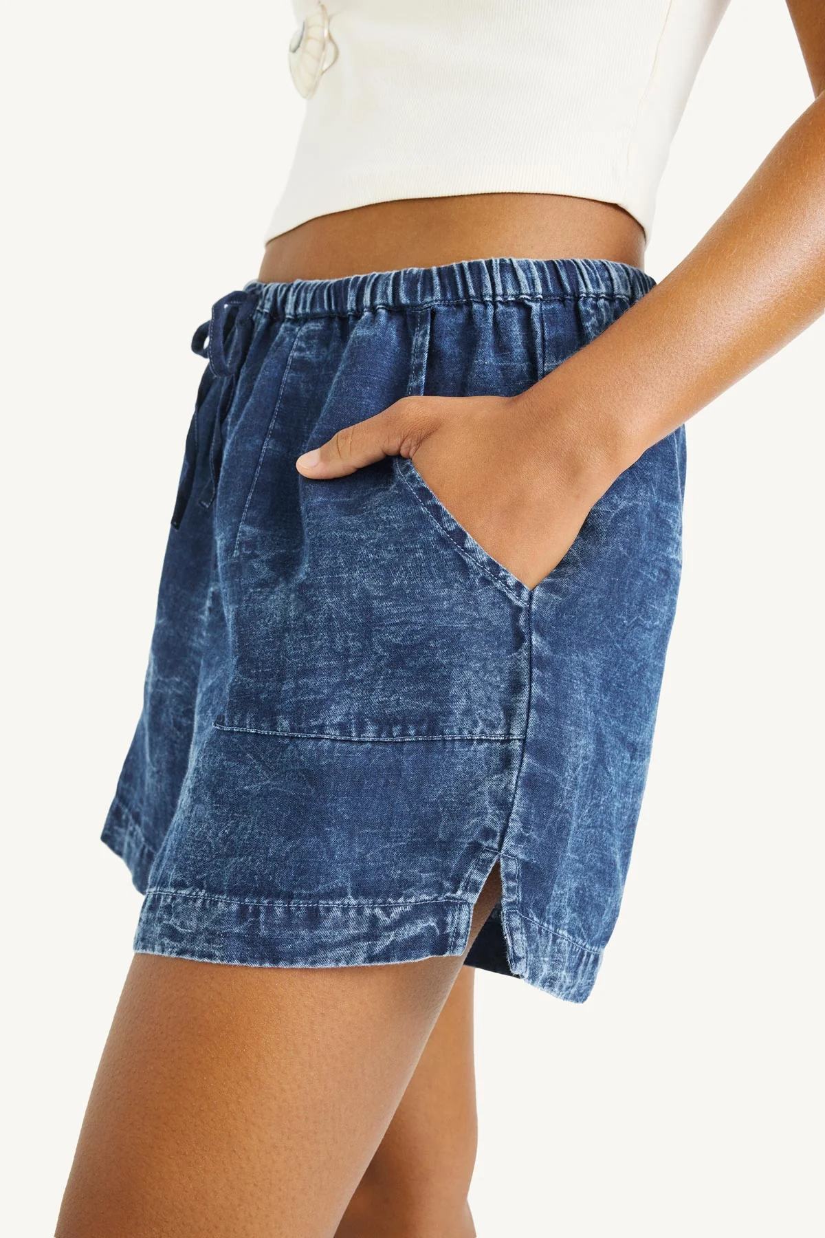Hana Short - Daydream Denim Cotton Linen - Image 4