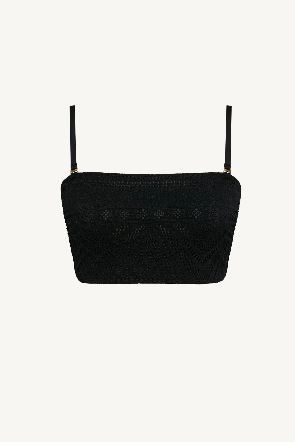 Harper Bandeau Top - Black Calico Crochet - Image 5