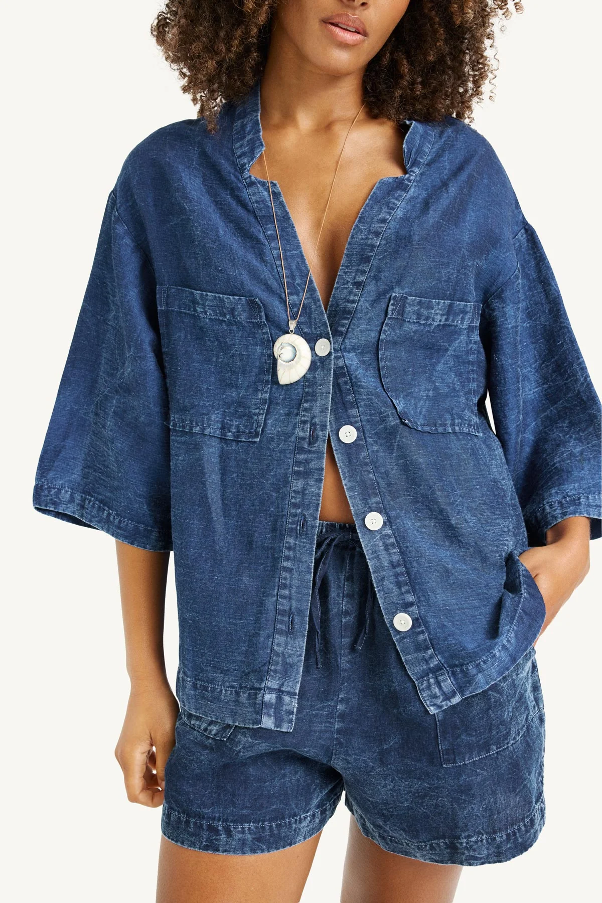 Jaida Jacket - Daydream Denim Cotton Linen - Image 3