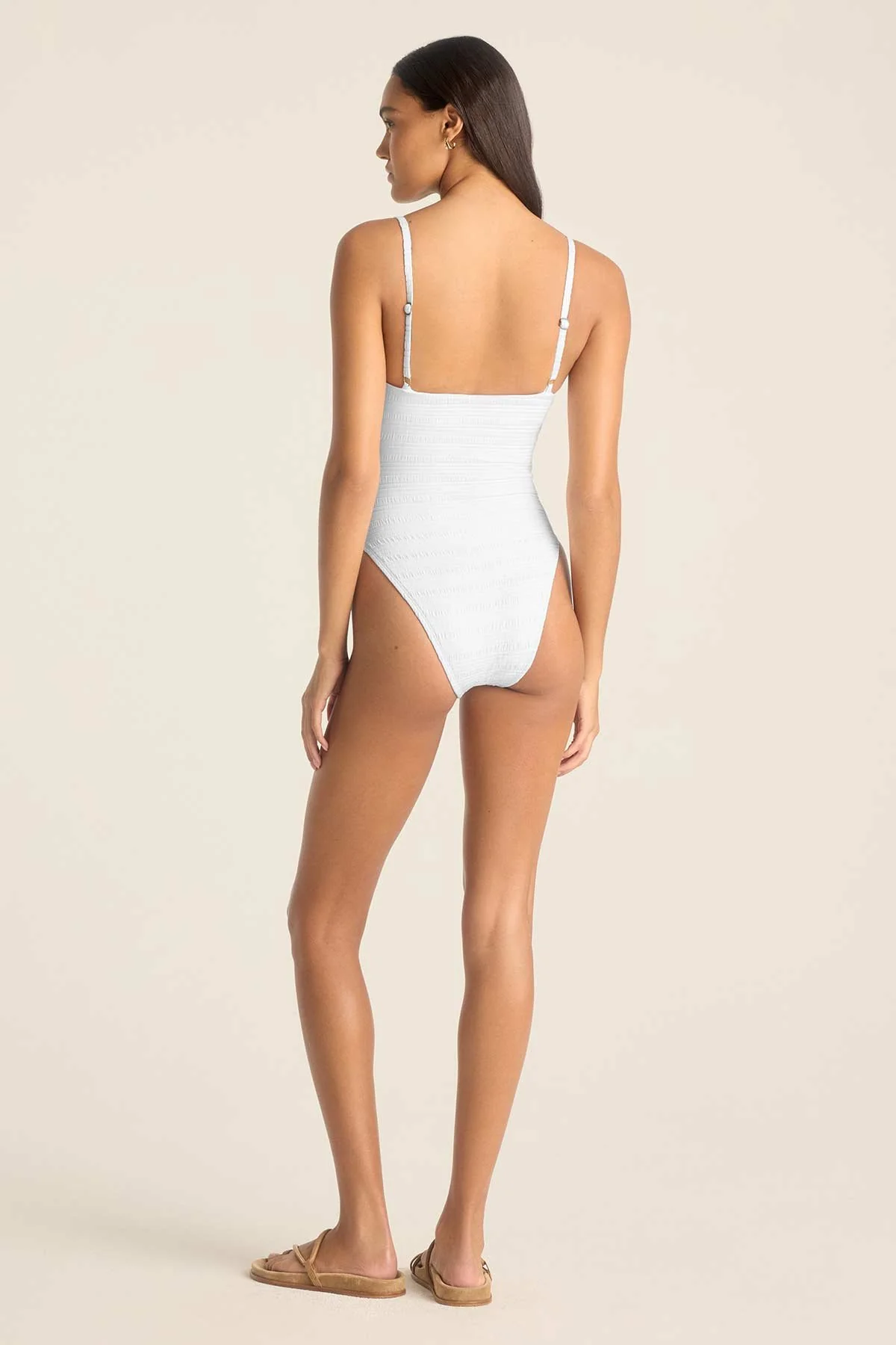 Jenna One Piece - White Seersucker Stripe - Image 3