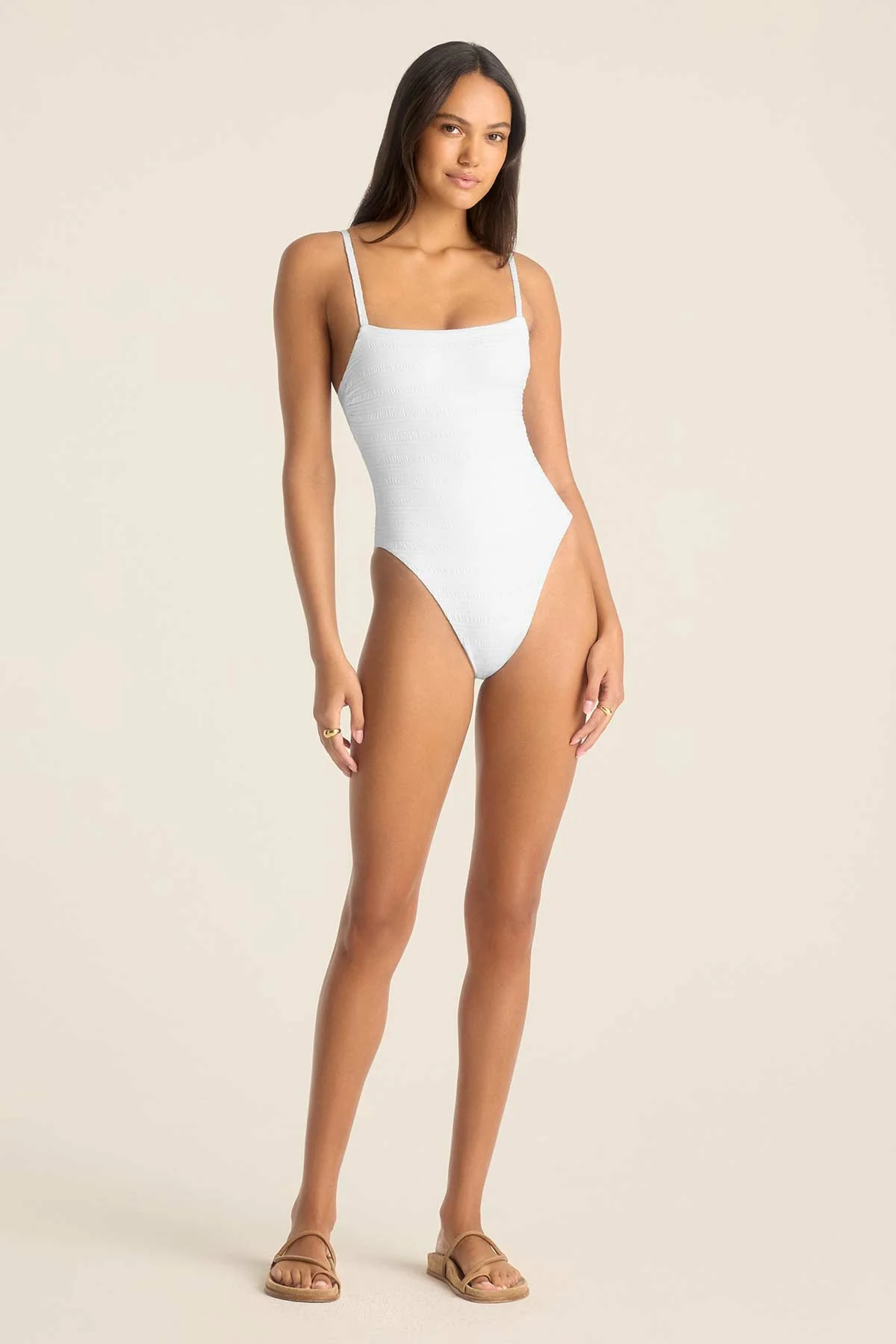 Jenna One Piece - White Seersucker Stripe - Image 4