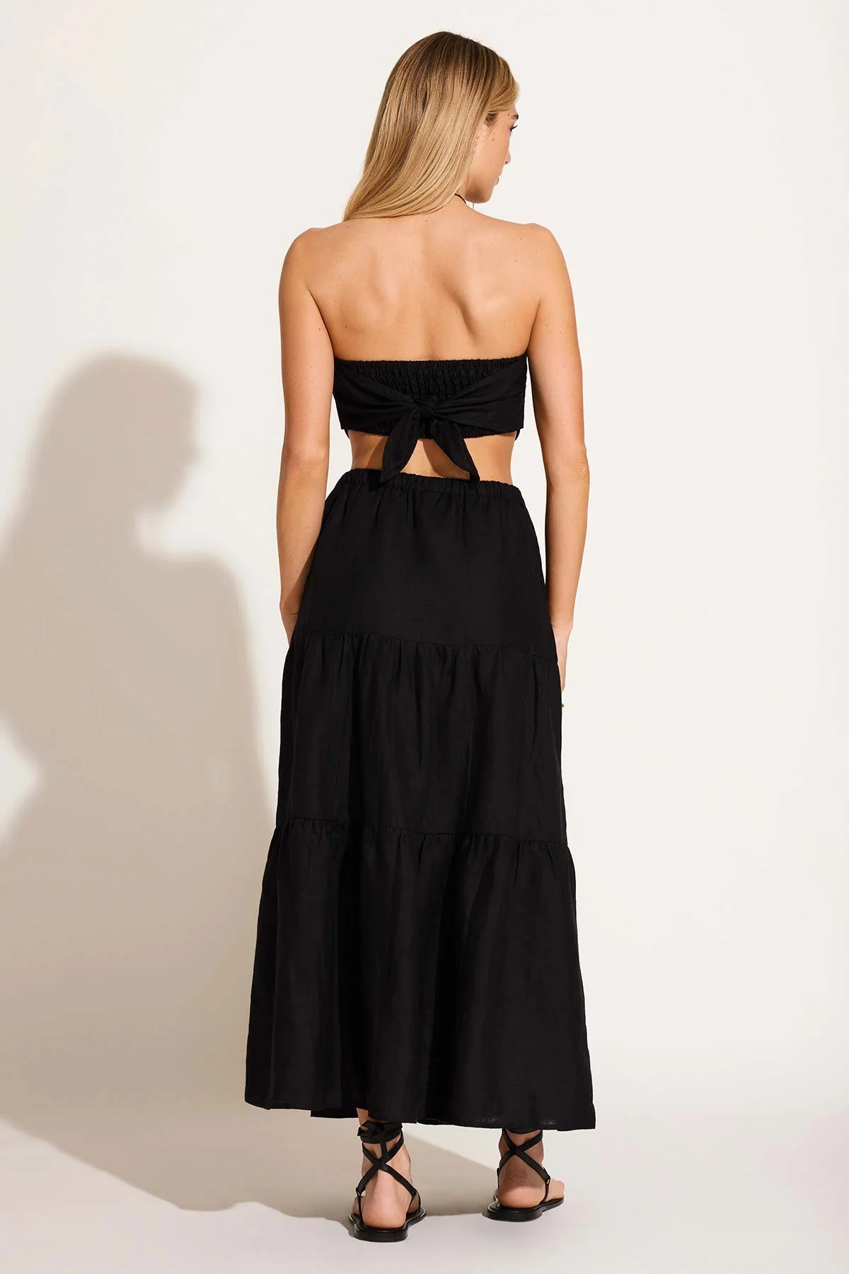 Joni Scarf Top - Black EcoLinen - Image 5