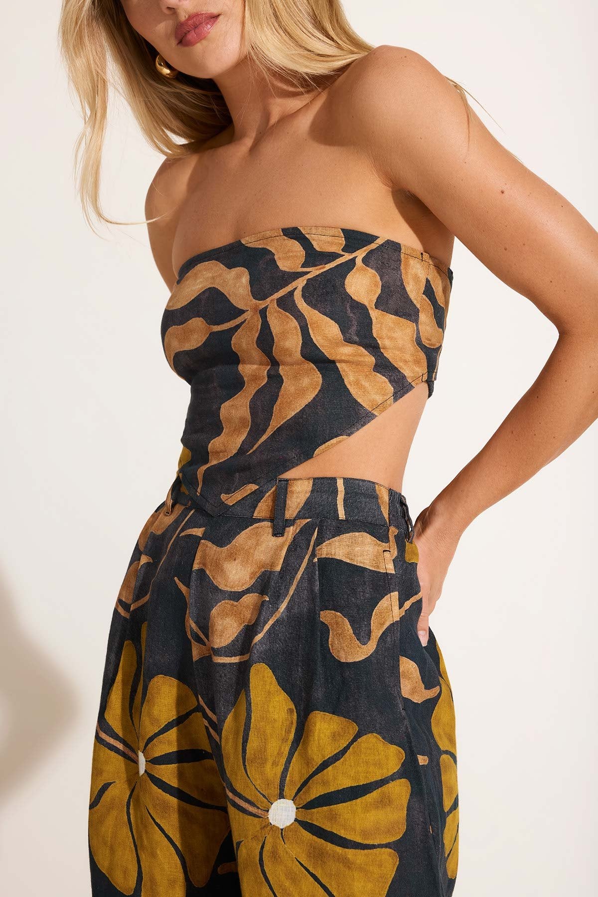 Joni Scarf Top - Kelp Flower EcoLinen - Image 3