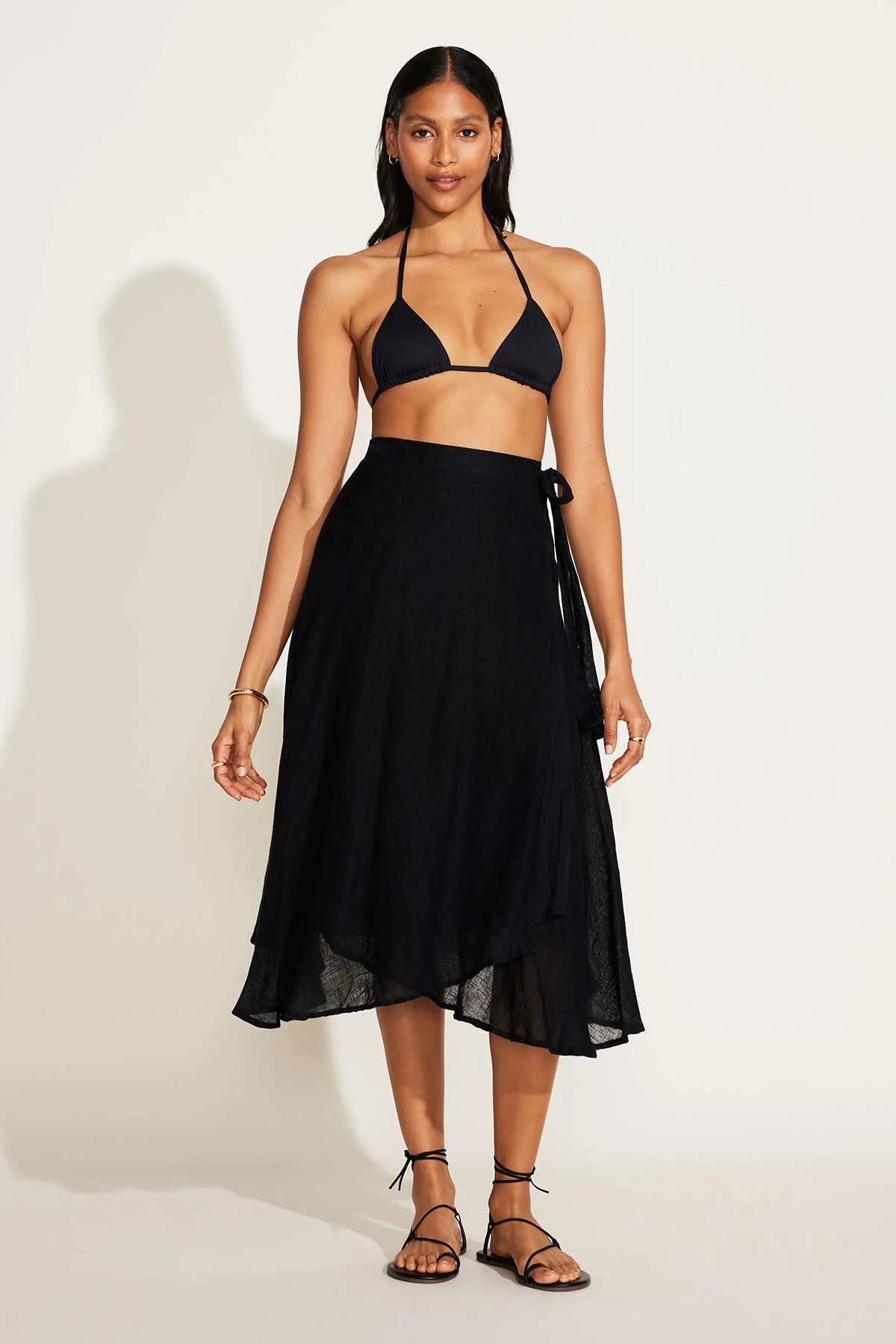 Lana Linen Wrap Skirt - Black EcoLinen