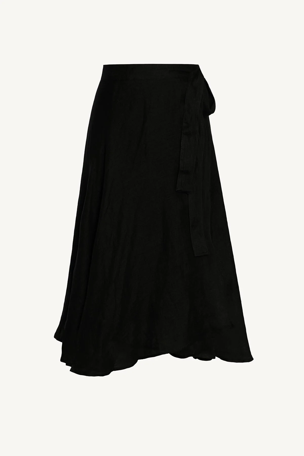 Lana Linen Wrap Skirt - Black EcoLinen - Image 6
