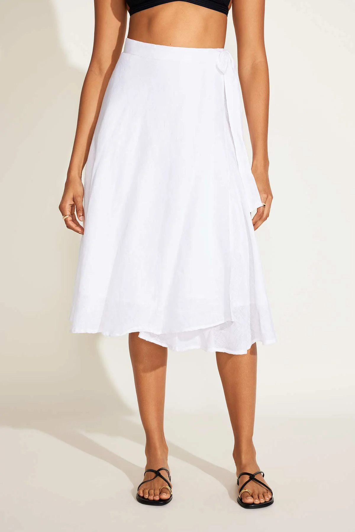 Lana Linen Wrap Skirt - White EcoLinen - Image 4