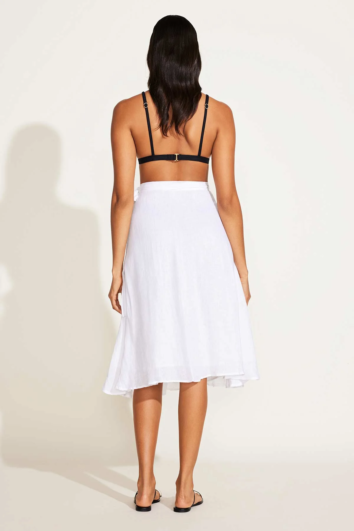 Lana Linen Wrap Skirt - White EcoLinen - Image 6