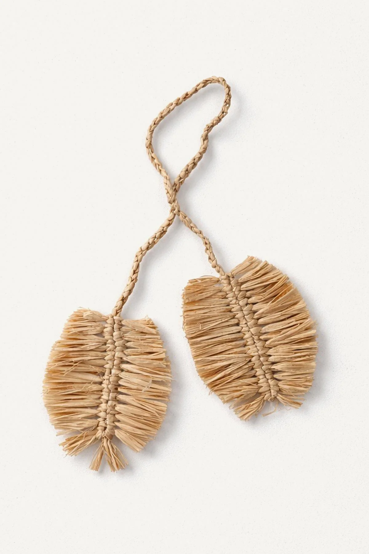 Leaflet Bag Charm - Natural Raffia