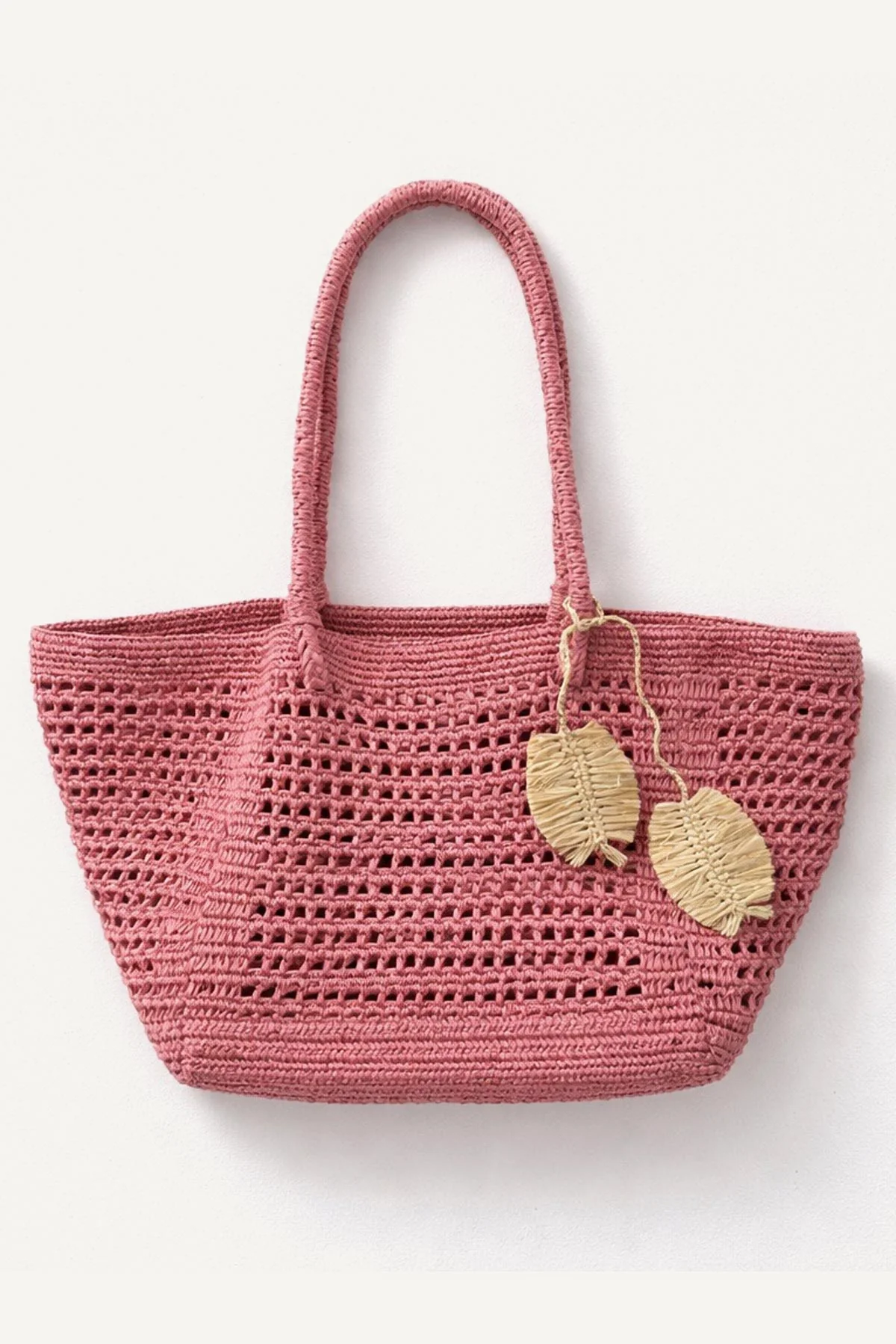 Leaflet Bag Charm - Natural Raffia - Image 2