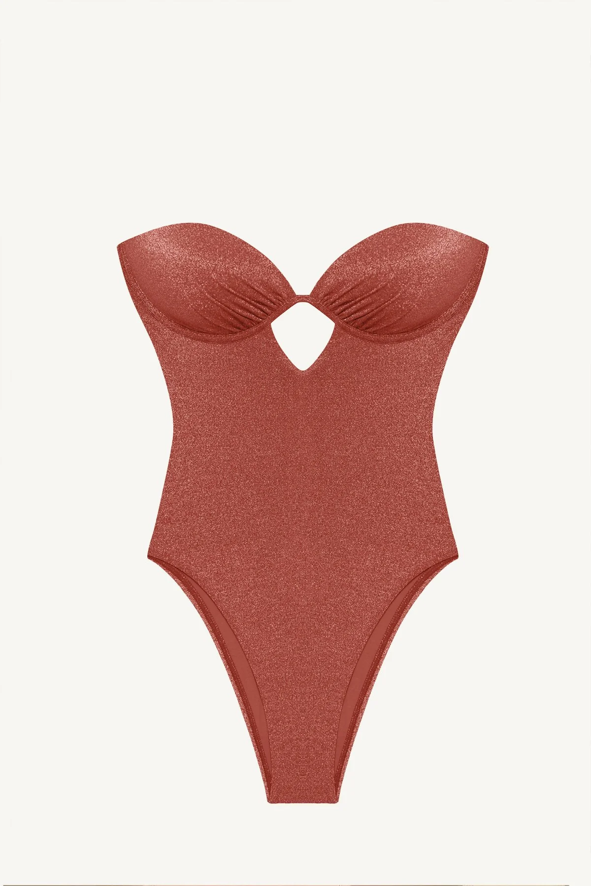 Mabel Underwire Bandeau One Piece - Pink Metallic - Image 5