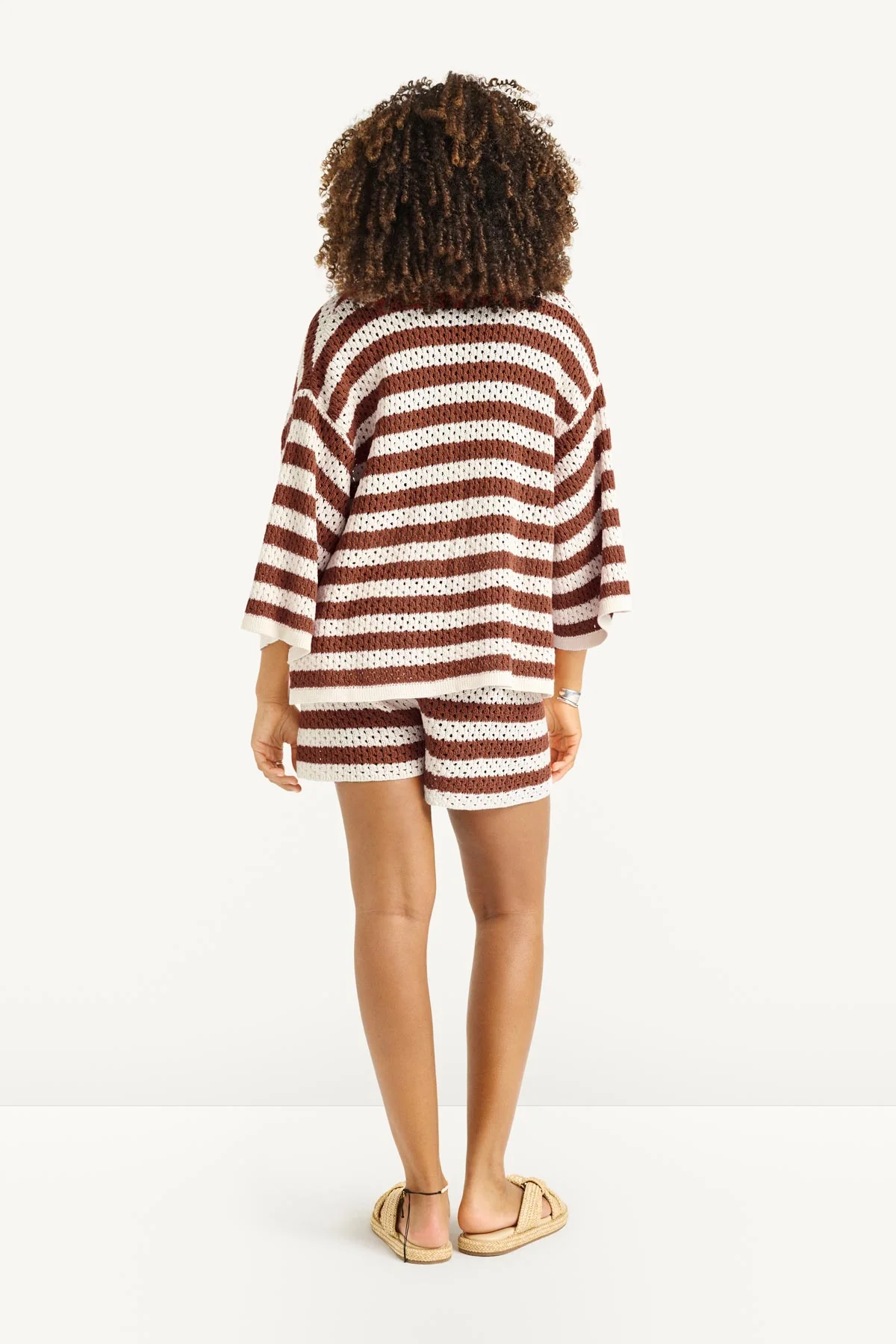 Marea Crochet Short - Red Ochre Stripe Crochet - Image 5