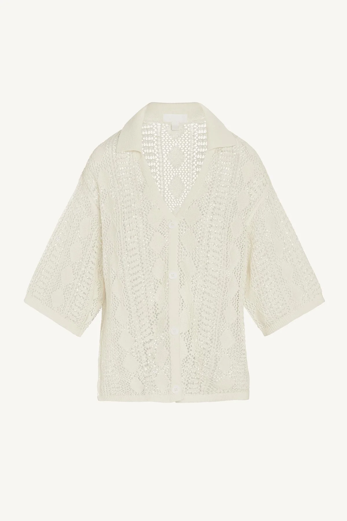 Marea Resort Shirt - Natural Marea Cotton Crochet - Image 6