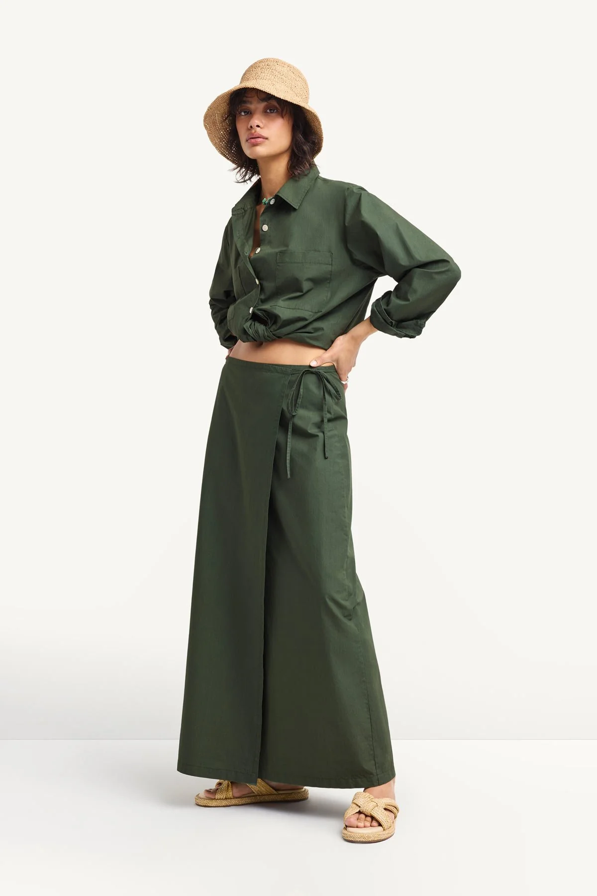 Nadia Shirt - Forest Cotton Poplin - Image 4