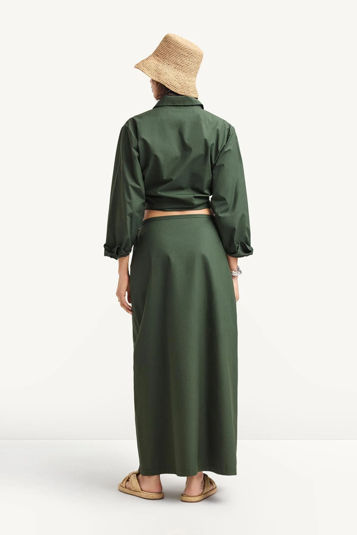Nadia Shirt - Forest Cotton Poplin - Image 5