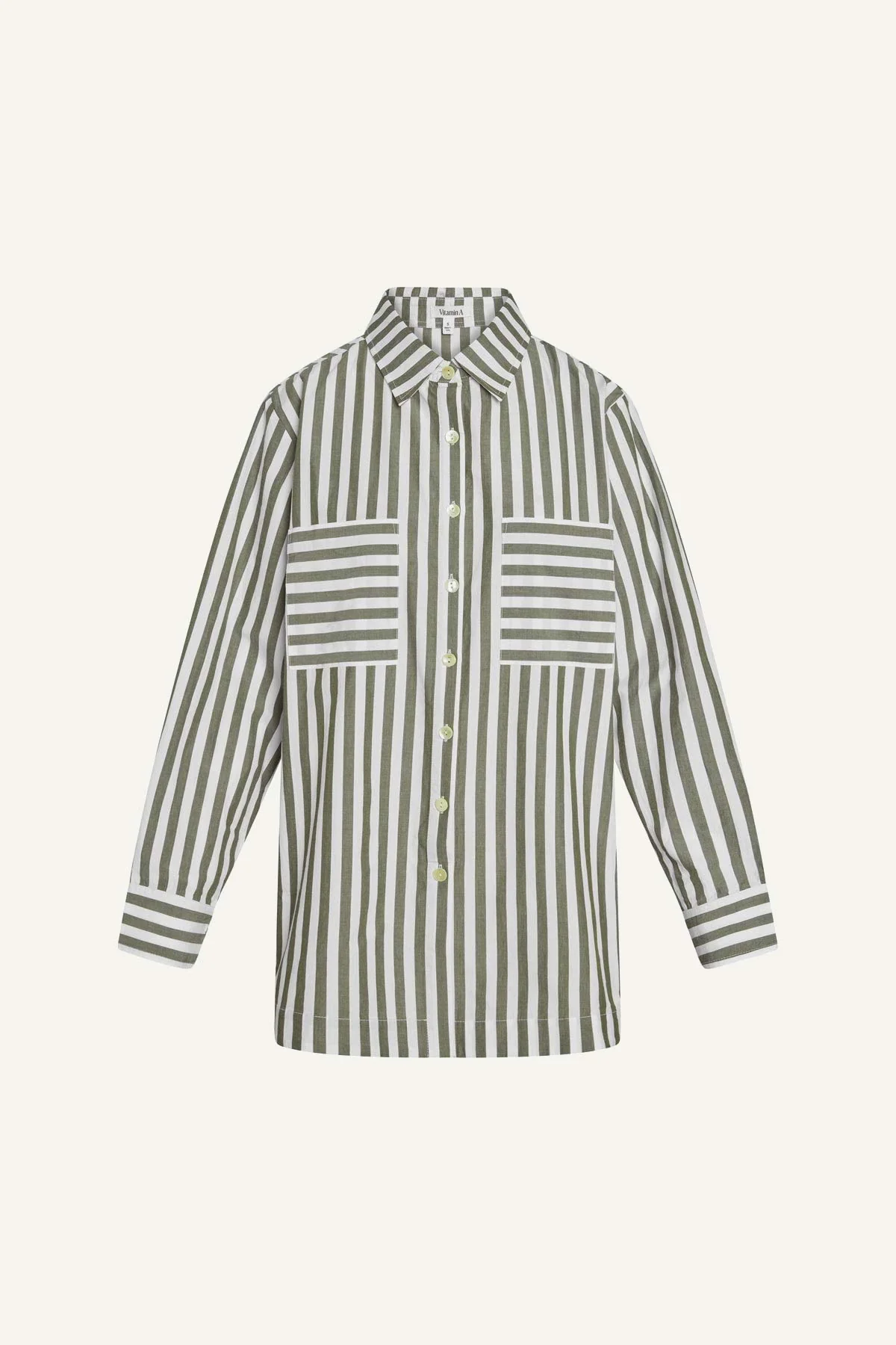 Nadia Shirt - Olive Cotton Poplin - Image 5