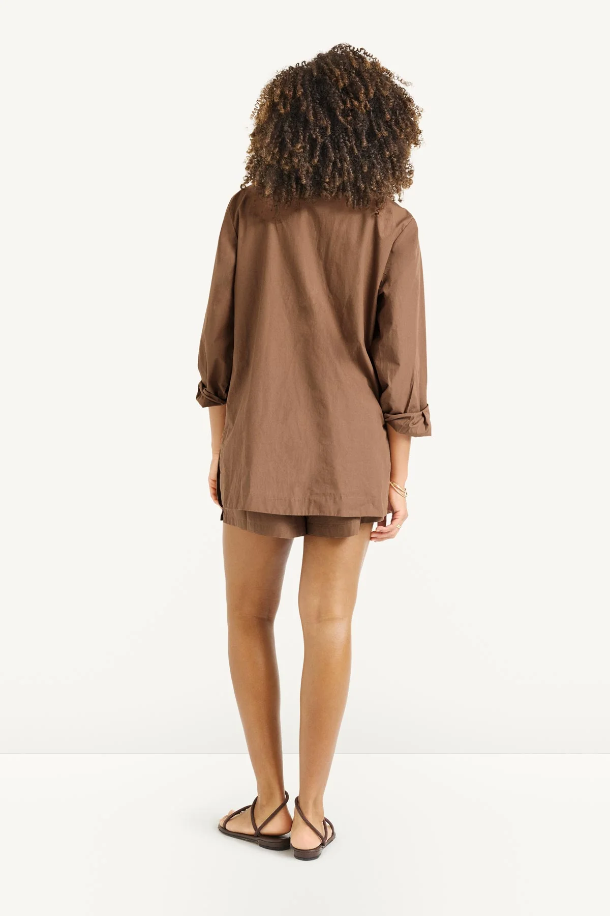 Nadia Shirt - Sand Cotton Poplin - Image 5
