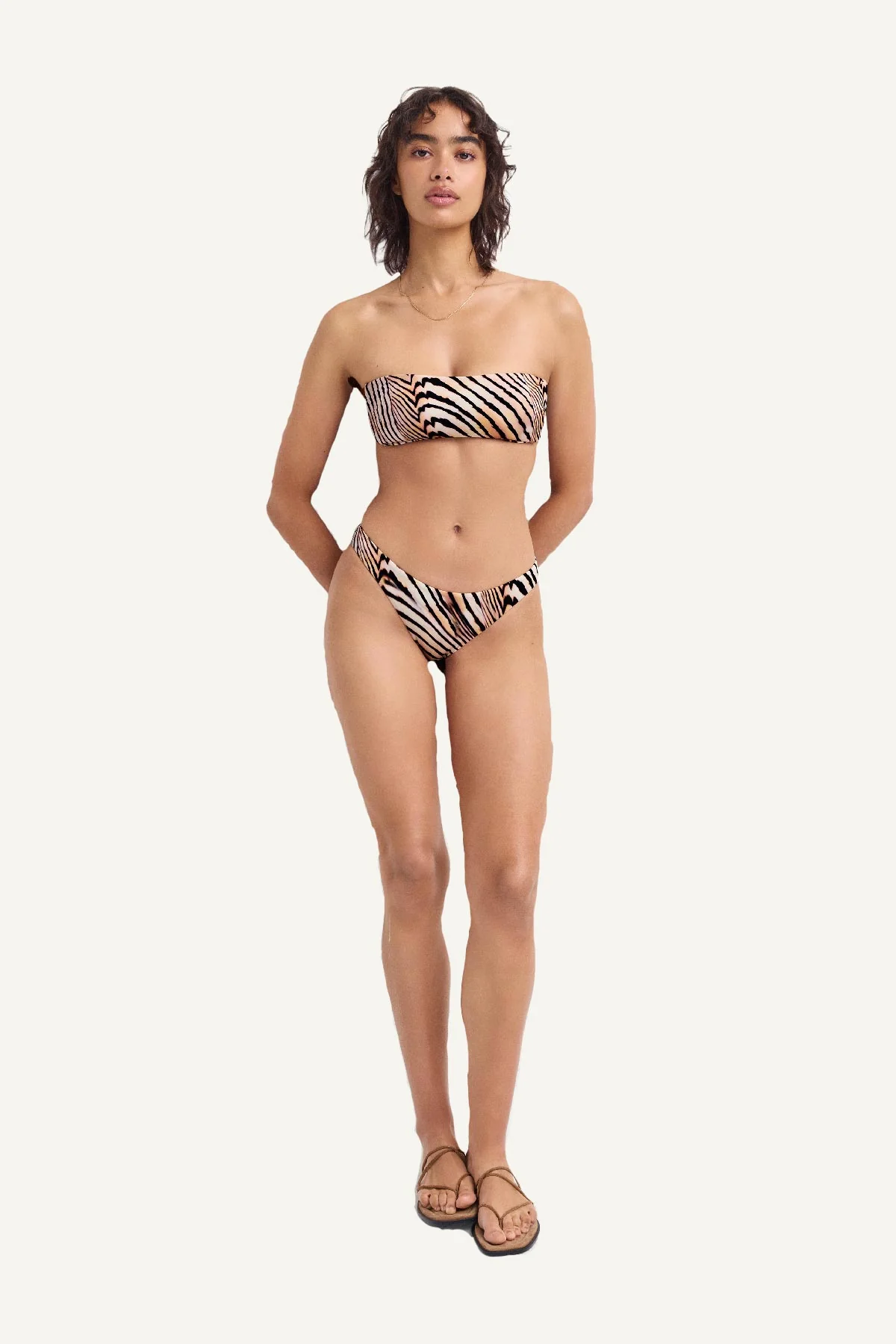 Nala Bandeau Top - Shell Stripe EcoShimmer - Image 4