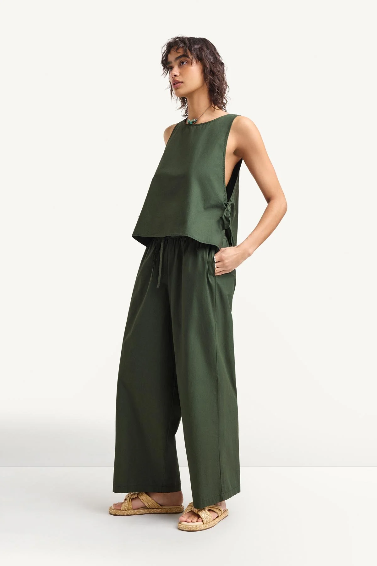 Parker Pant - Forest Cotton Poplin