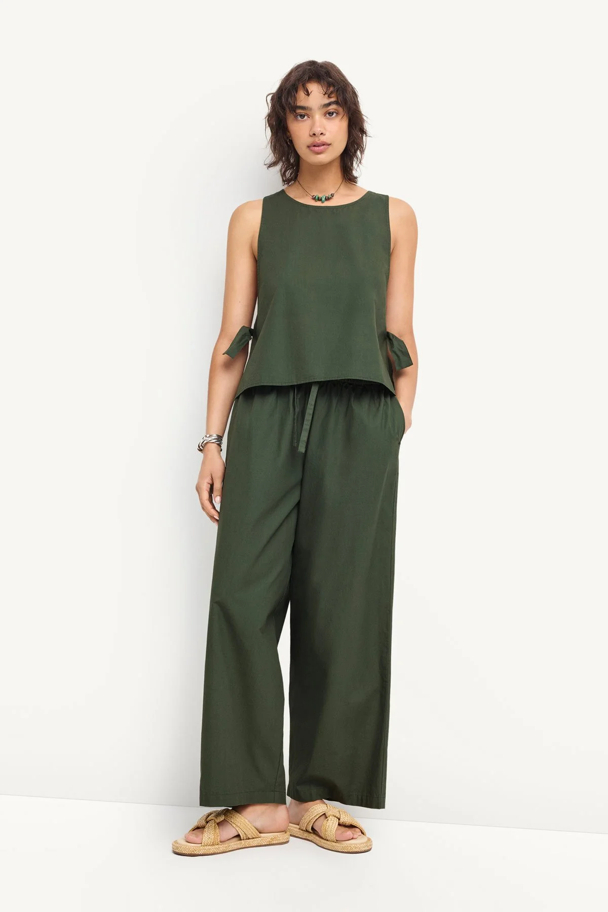 Parker Pant - Forest Cotton Poplin - Image 3