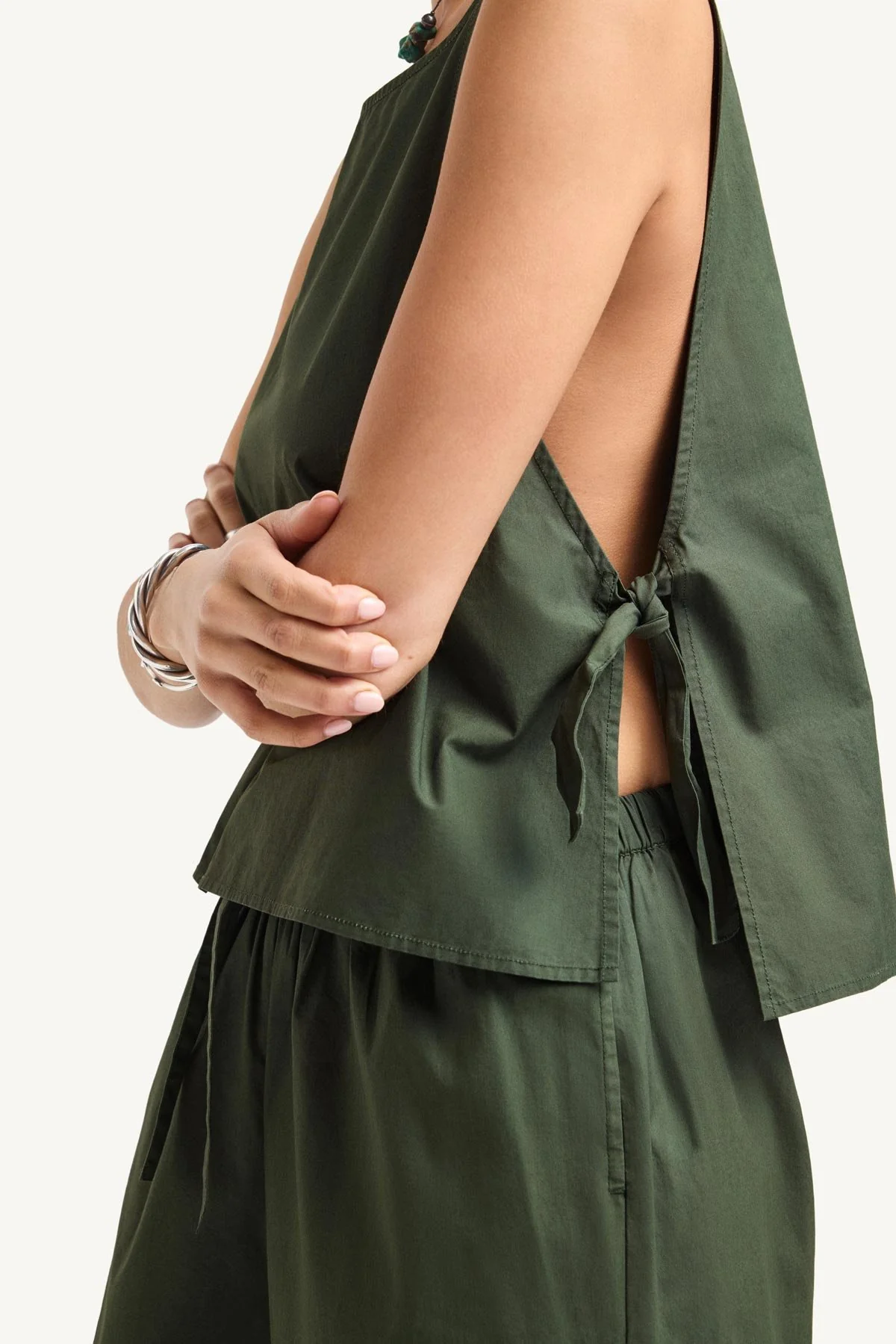 Parker Tank Top - Forest Cotton Poplin - Image 3